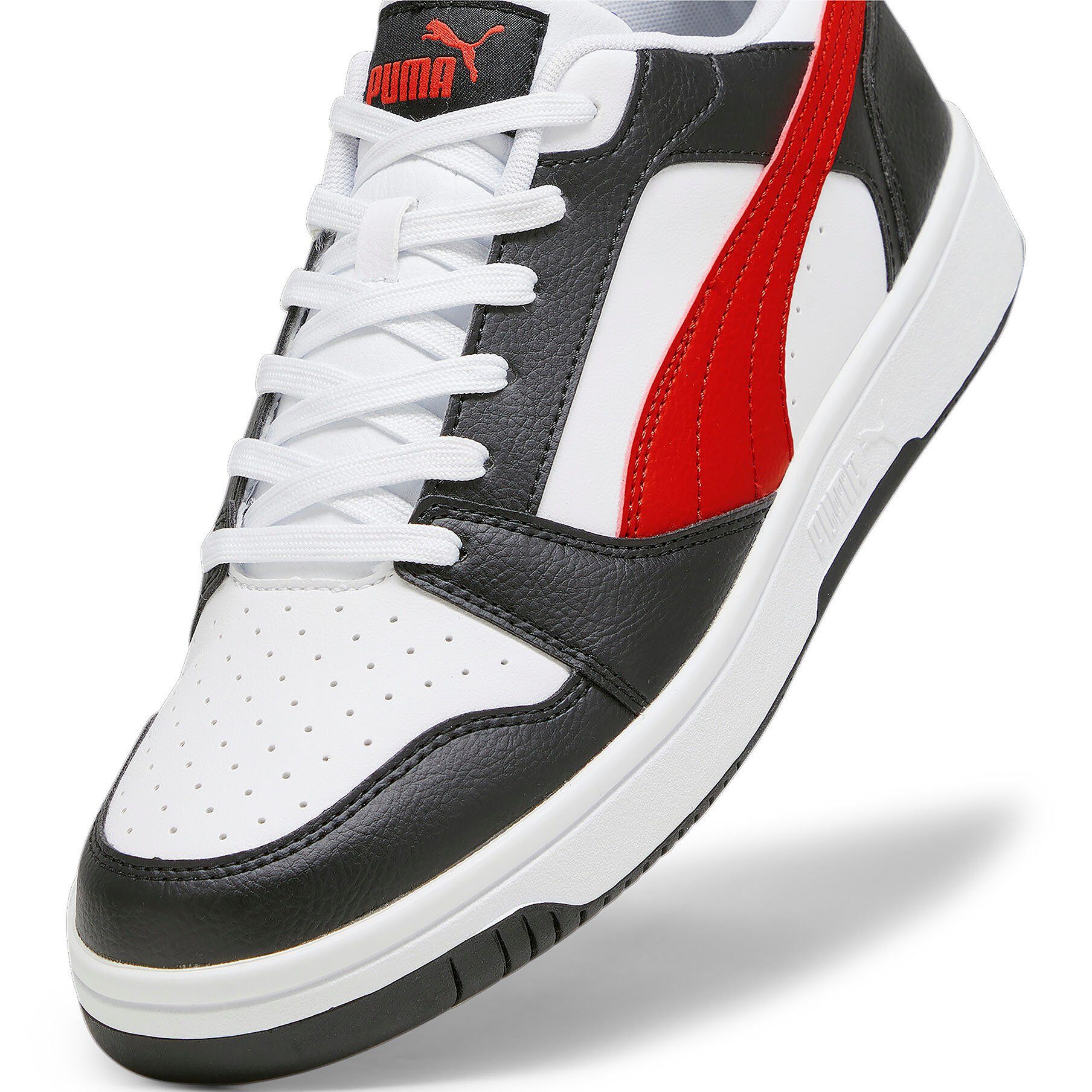 LOW Sneaker All PUMA White-For PUMA Time Red-PUMA Black REBOUND V6