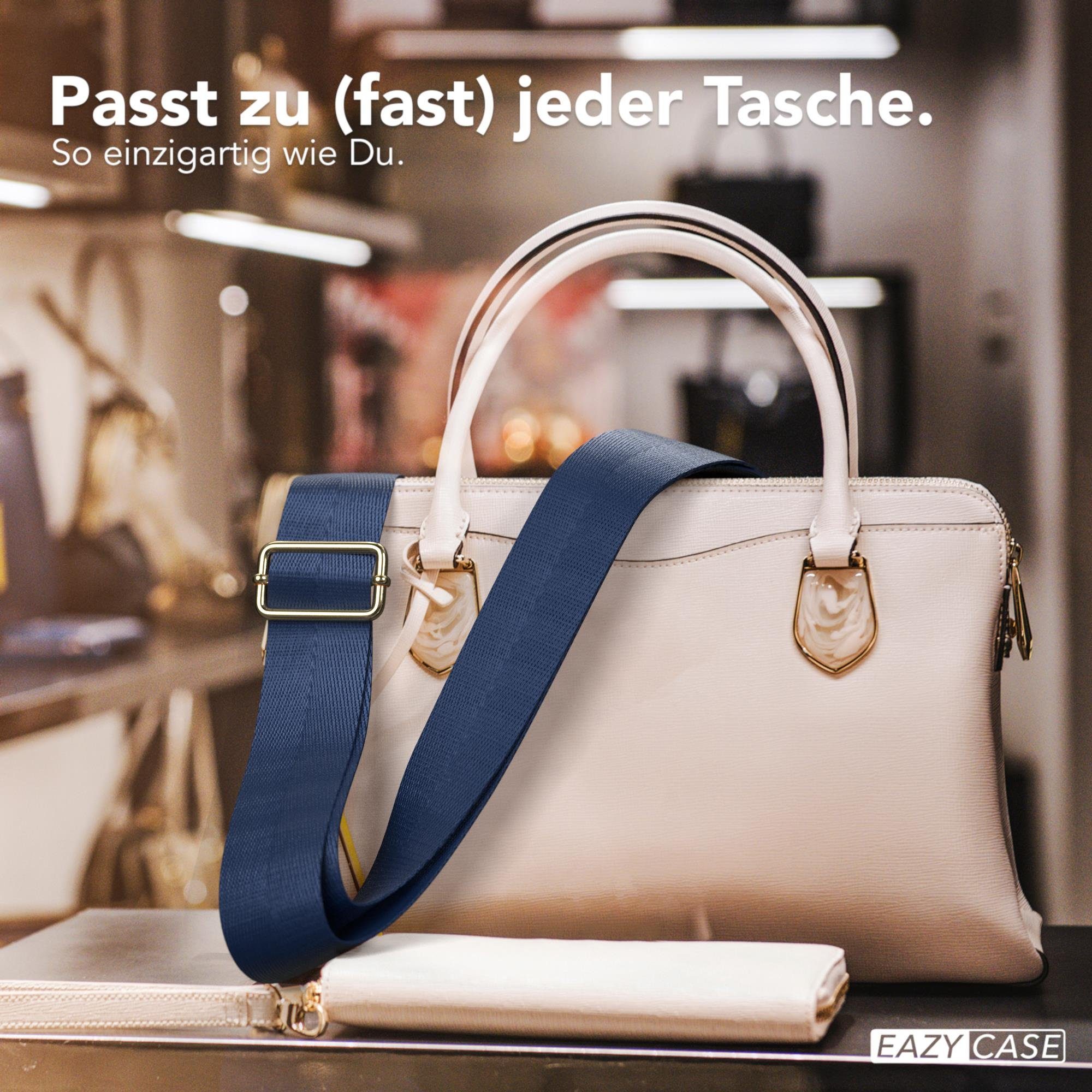 EAZY CASE Schulterriemen Schultergurte für Taschen unifarbend Body Bag Riemchen Wechselband Ersatzgurt mit Karabiner Verschluss Blau – Bild 4 von 5