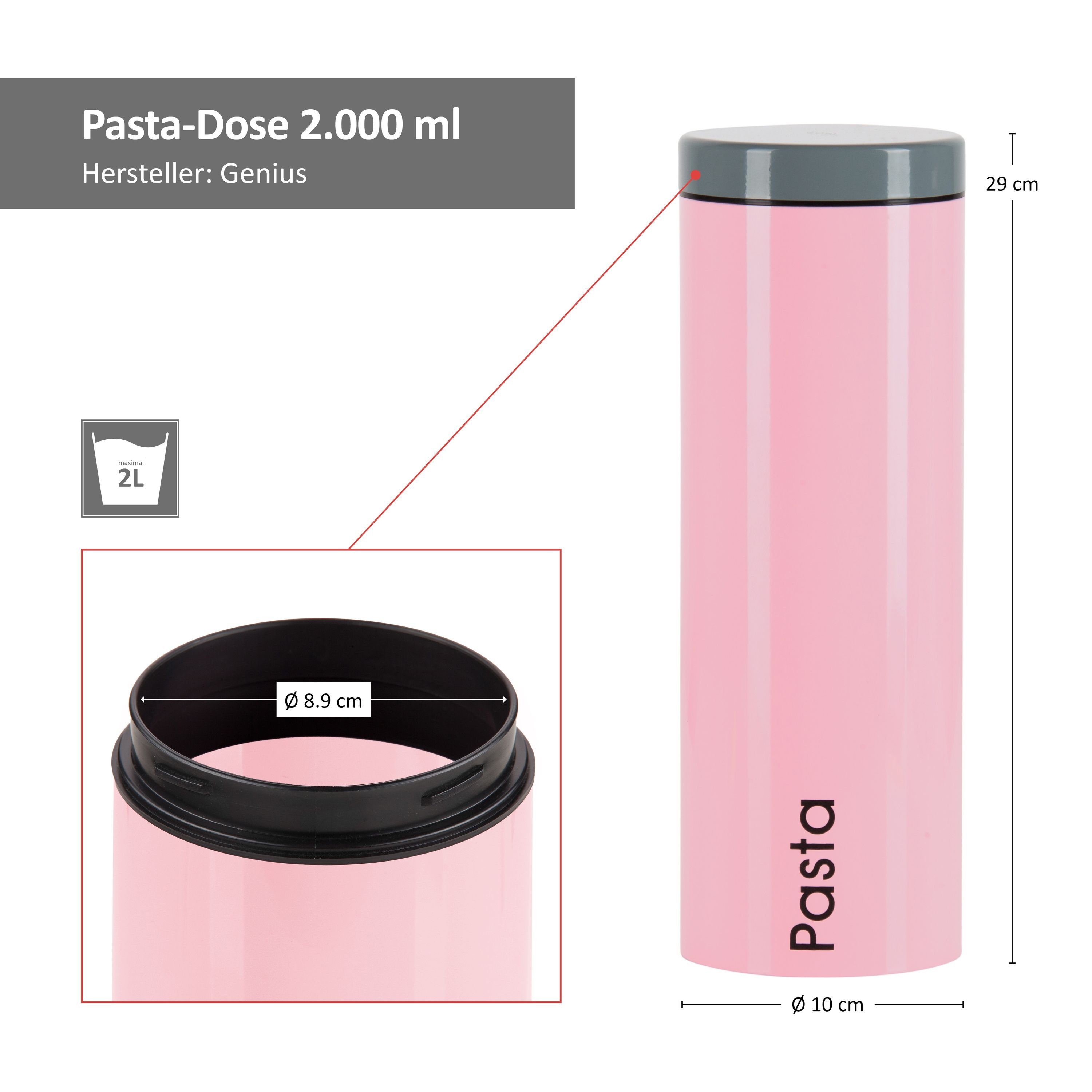 3er Metall + Vorratsdosen Genius: Genius Pasta Set Vorratsglas Pink Sugar, + Coffee