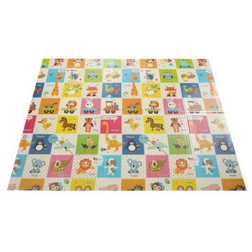 Baby Vivo Spielmatte Spielmatte / Spielteppich für Kinder mit Tieren 200 x 180 cm - Zoo