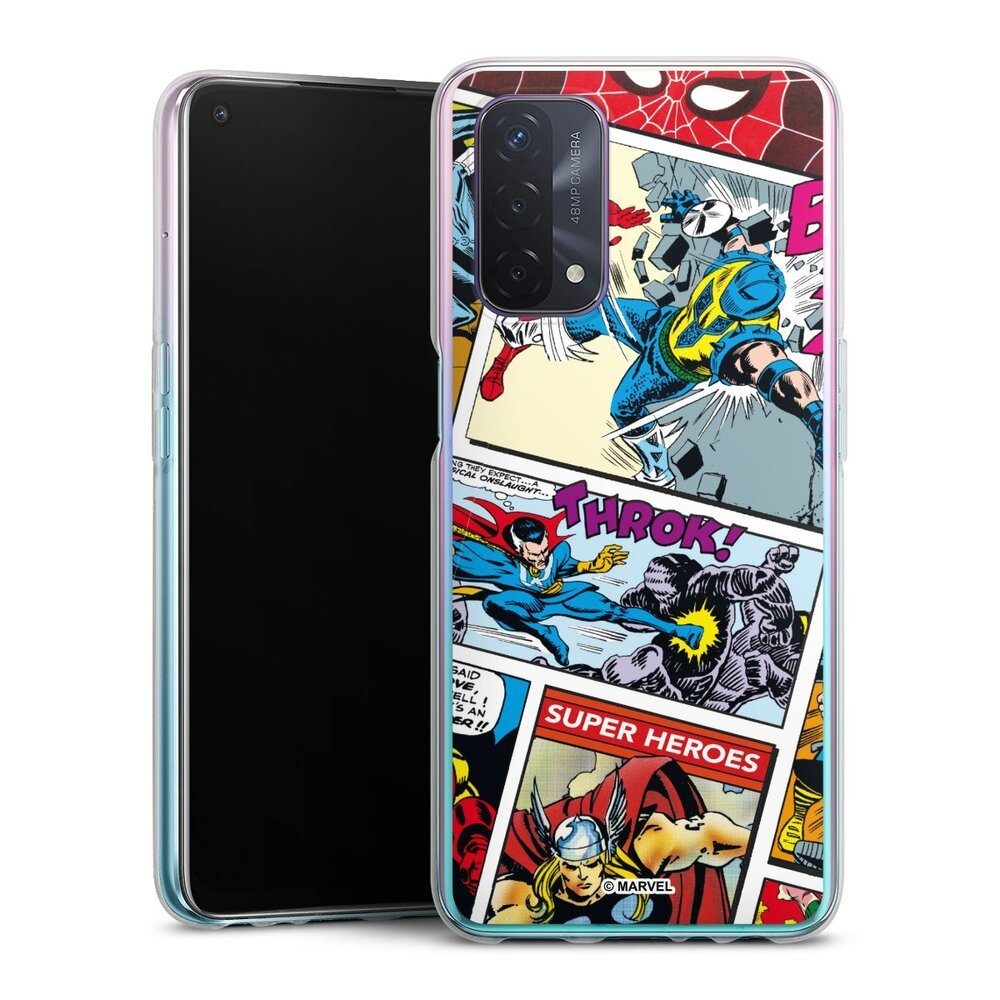 DeinDesign Handyhülle Marvel Retro Comic Blue, Oppo A54 5G Silikon Hülle Bumper Case Handy Schutzhülle