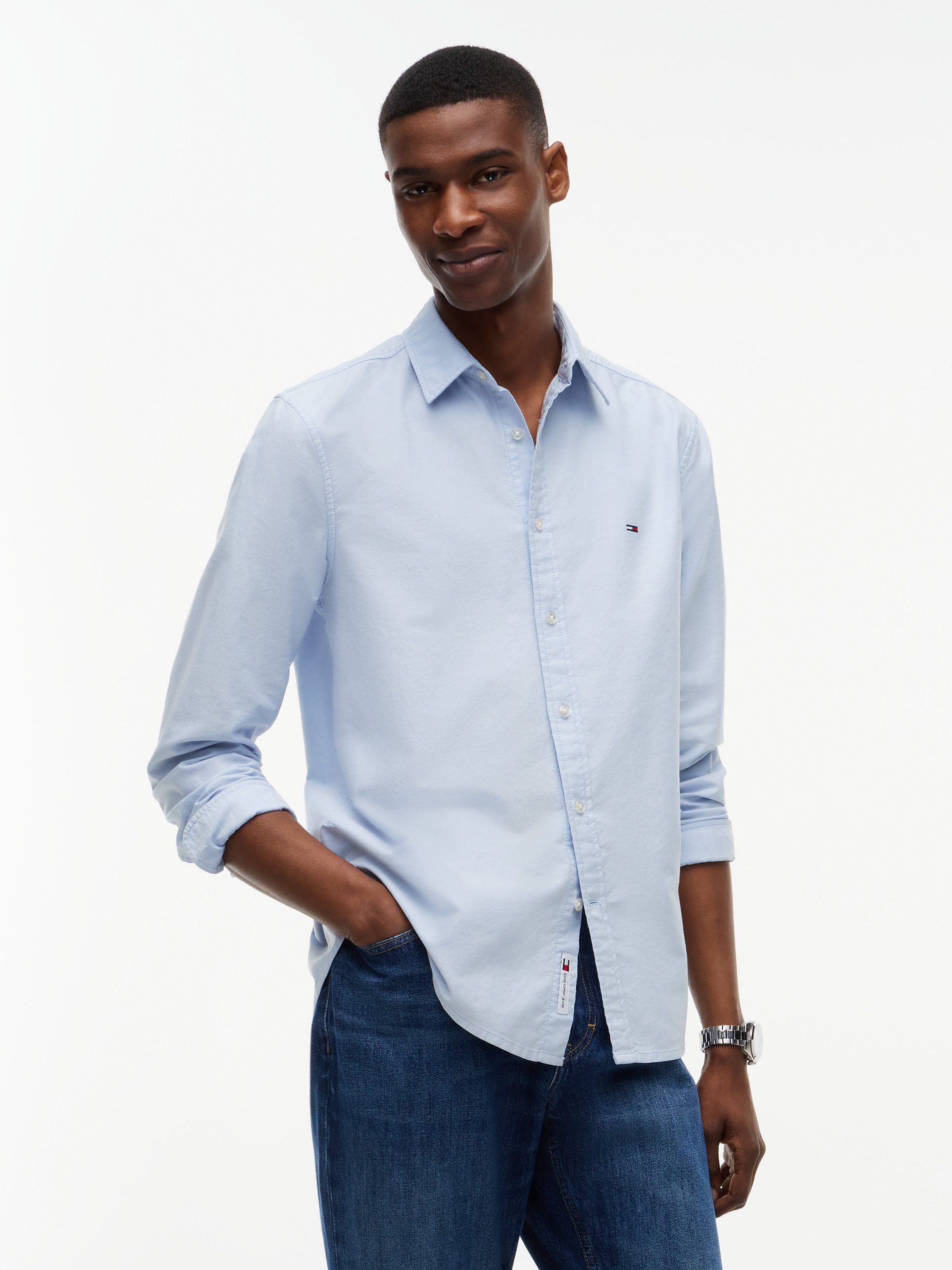 Tommy Jeans Langarmhemd SLIM OXFORD SHIRT Slim fit mit Hemdkragen