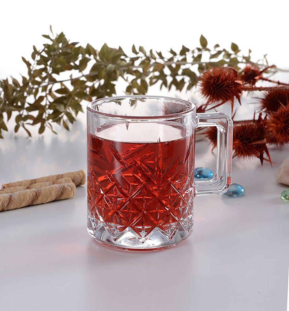 Pasabahce Gläser-Set 2er Timless, 2-tlg., Glas, Stilvolle Becher für Tee: Set mit 2 Teegläsern