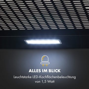 Klarstein Deckenhaube Serie DSM-Capannina-BK Capannina, Unterbauhaube Abzugshaube Abluft 60 cm LED