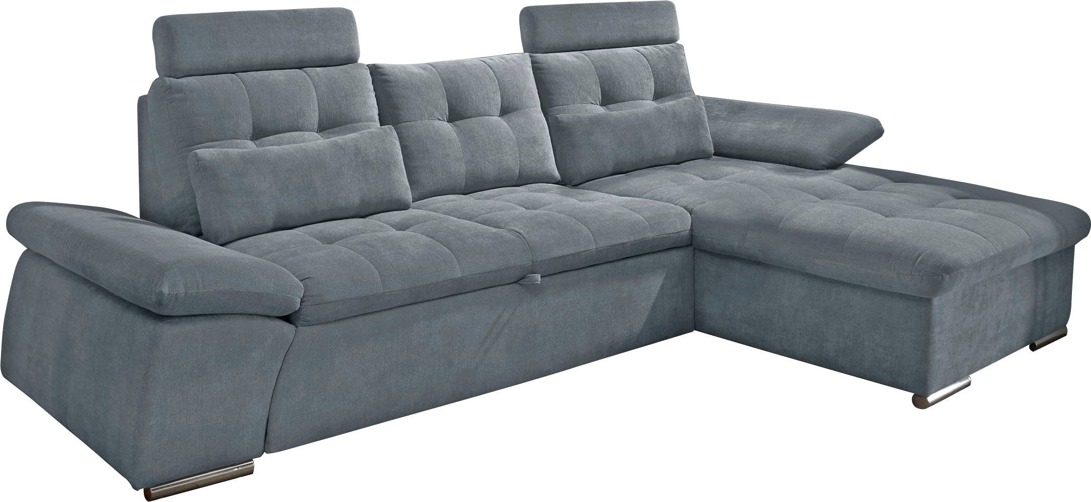 ED EXCITING DESIGN Ecksofa "Nalo L-Form", mit Bettfunktion, Armteilverstell günstig online kaufen