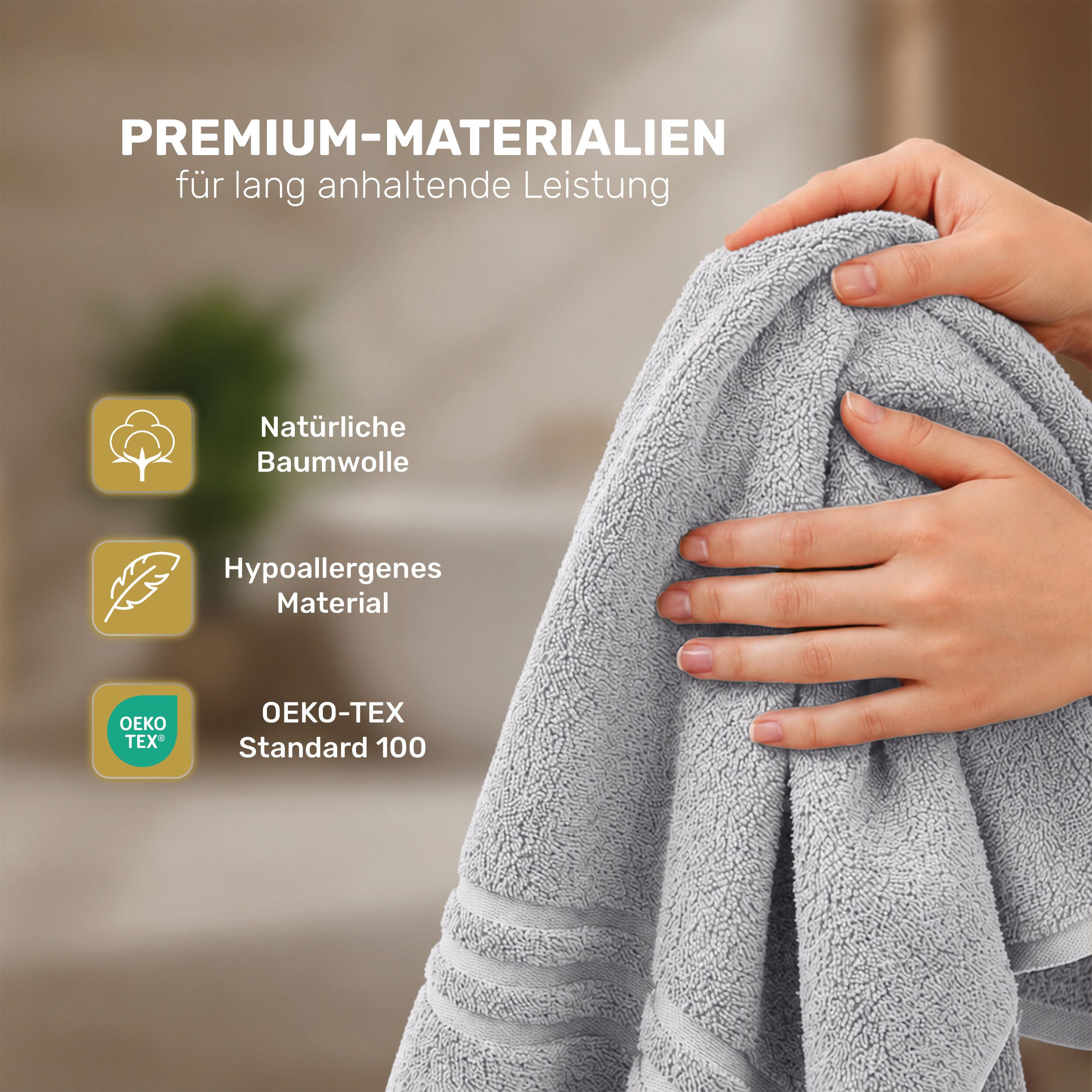 Lavea Handtücher 8er Handtuch Set 50x100 cm, Sporthandtuch, Badetuch, (Frottierserie Elena), Saugstarke & weiche Gästetücher, Handtuch Set – Bild 3 von 5