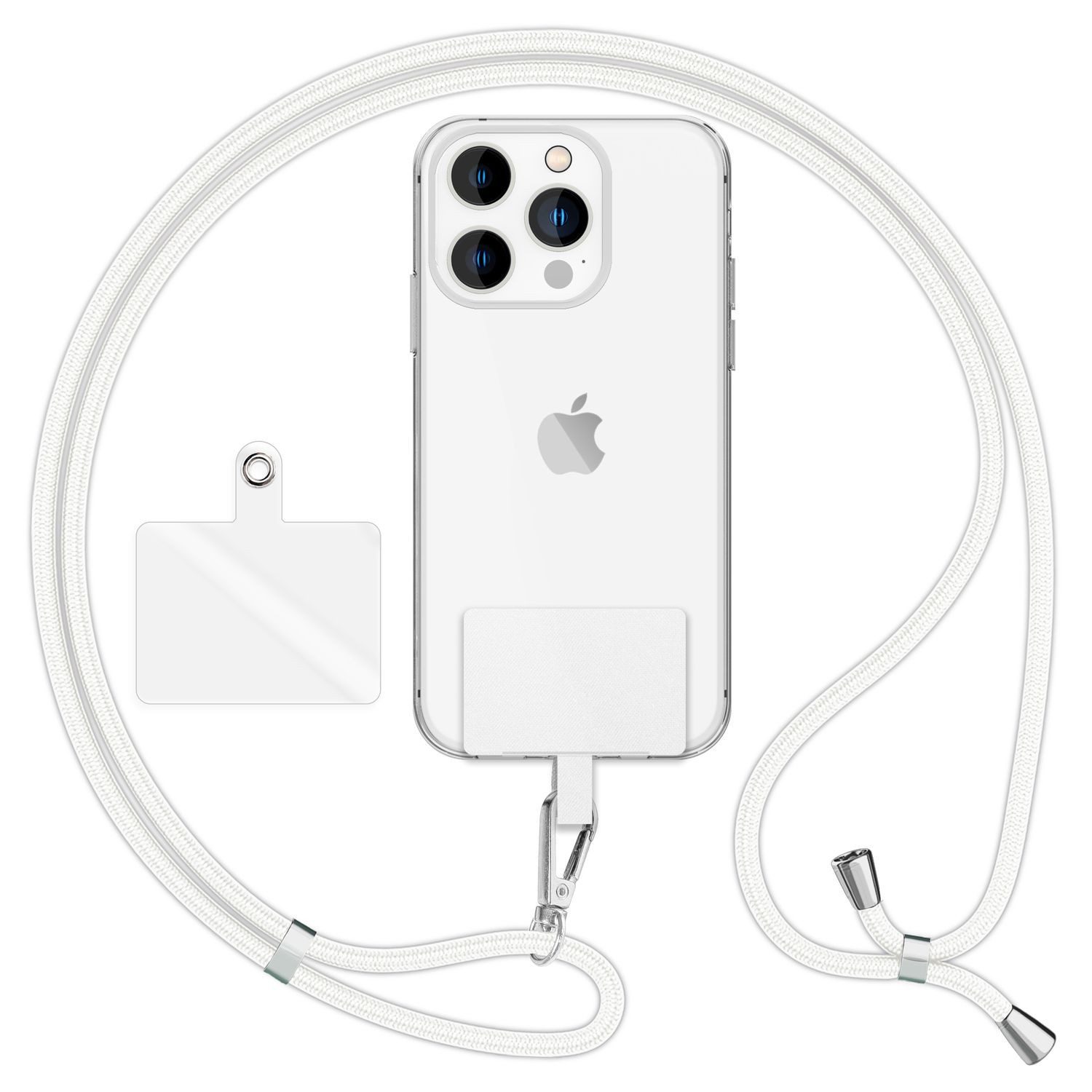 Nalia Handykette Universal Smartphone, Handy Band zum Umhängen mit Pad / 160 cm Lanyard Schlüsselband & Haken