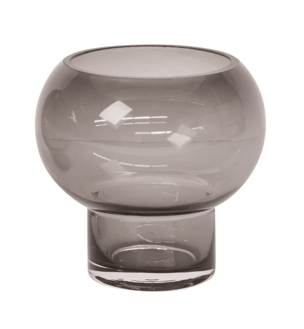 Rudolph Keramik Windlicht Windlichtglas "Lou", Ø 12cm, H 11,5cm, rauchgrau (1 St), Dickes, schweres Glas