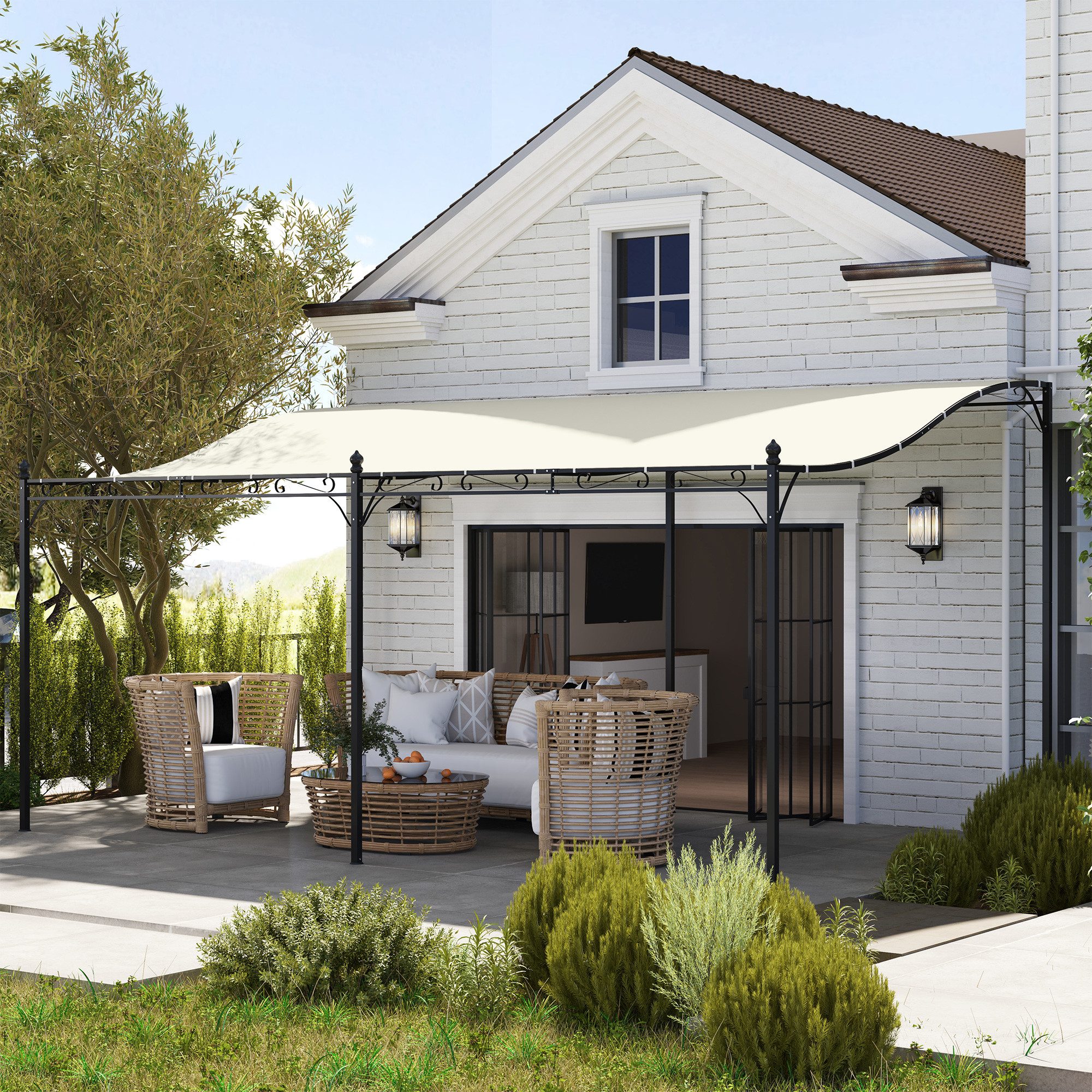 Outsunny Pavillon wasserdicht, freistehend, (Pergola mit günstig online kaufen