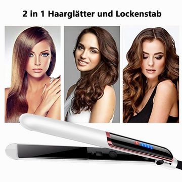 iceagle Glätteisen Haarglätter & Lockenstab, Haarglätter Professional Glätteisen 2 in 1 hochwertige Keratin-Keramikbeschichtung, Sicherheit und Energieeinsparung