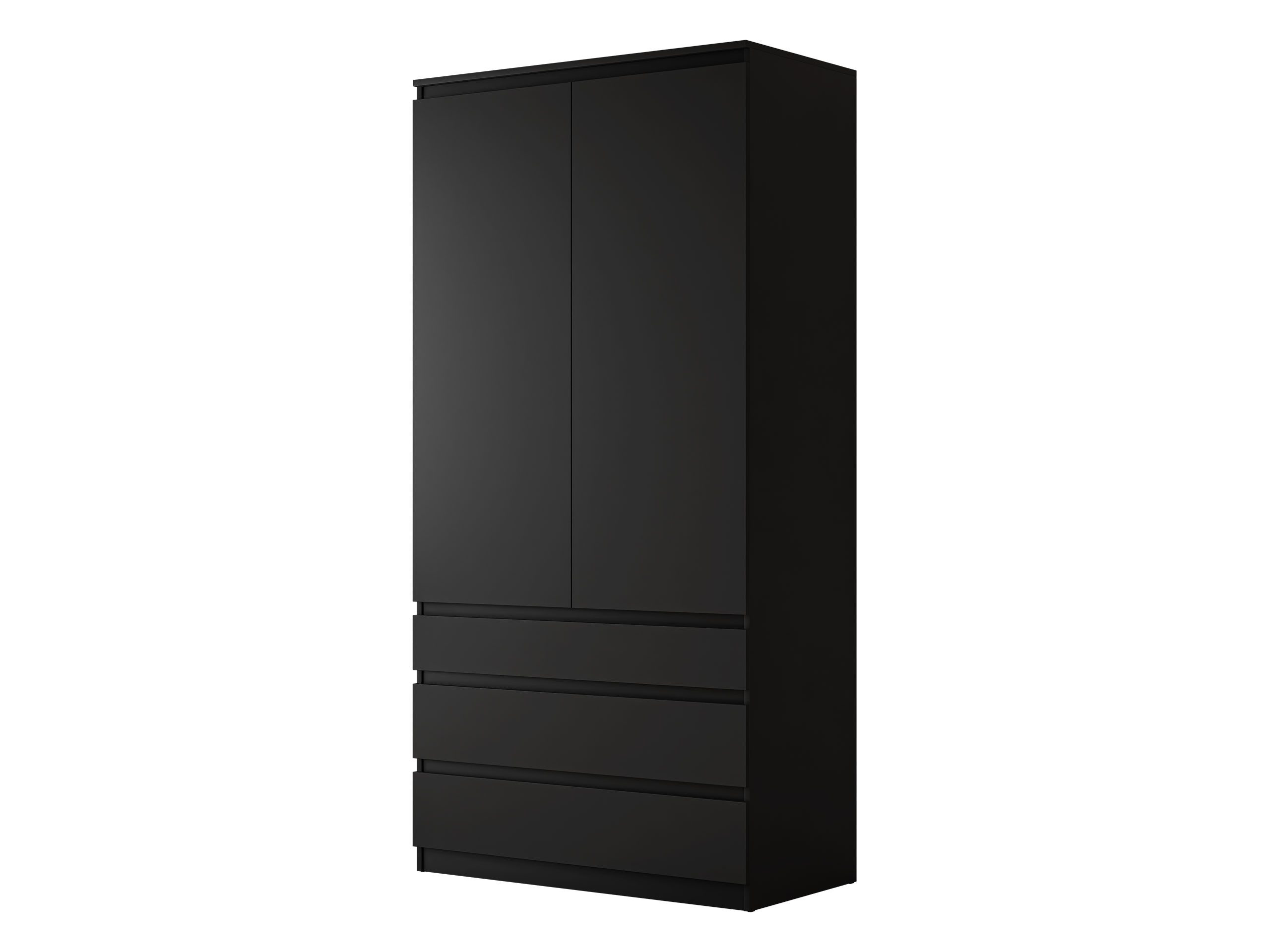 MIRJAN24 Kleiderschrank Malwa 2D3SZ (mit zwei Drehtüren und drei Schubladen) Kleiderstange, 100x52x202 cm