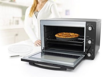 PRINCESS Minibackofen, Kleiner Tisch-Backofen Mini-Ofen 55L Drehspieß, Umluft Pizzabackofen