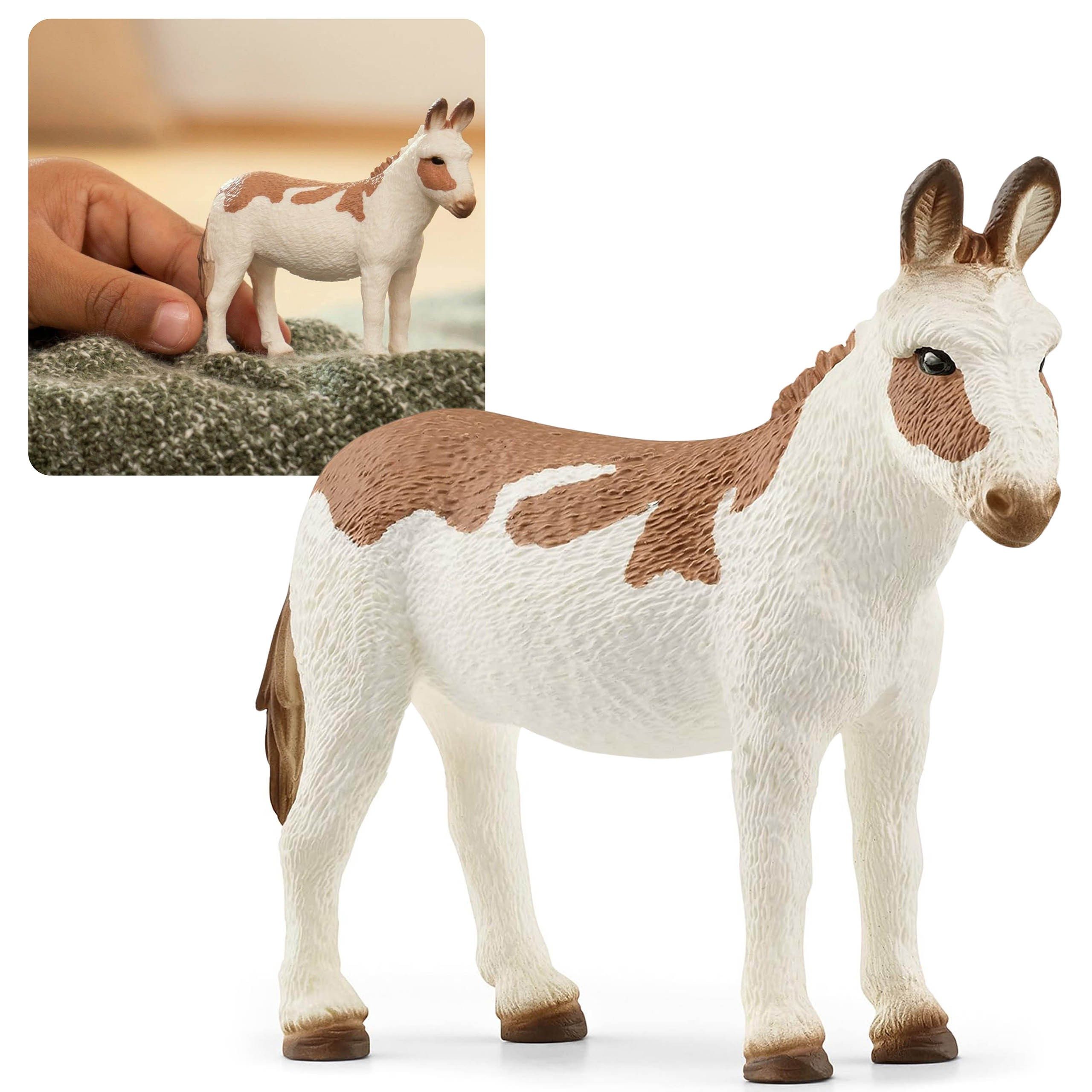 Spielfigur Schleich Farm World - Amerikanischer gefleckter Esel, Kinderfigur 3+