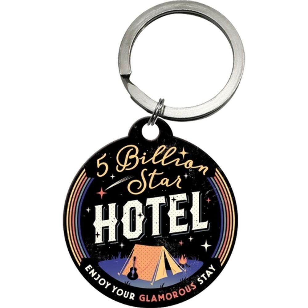 Schlüsselanhänger mit Gravur Edelstahl Schlüsselanhänger Ø 4cm - 5 Billion Star Hotel