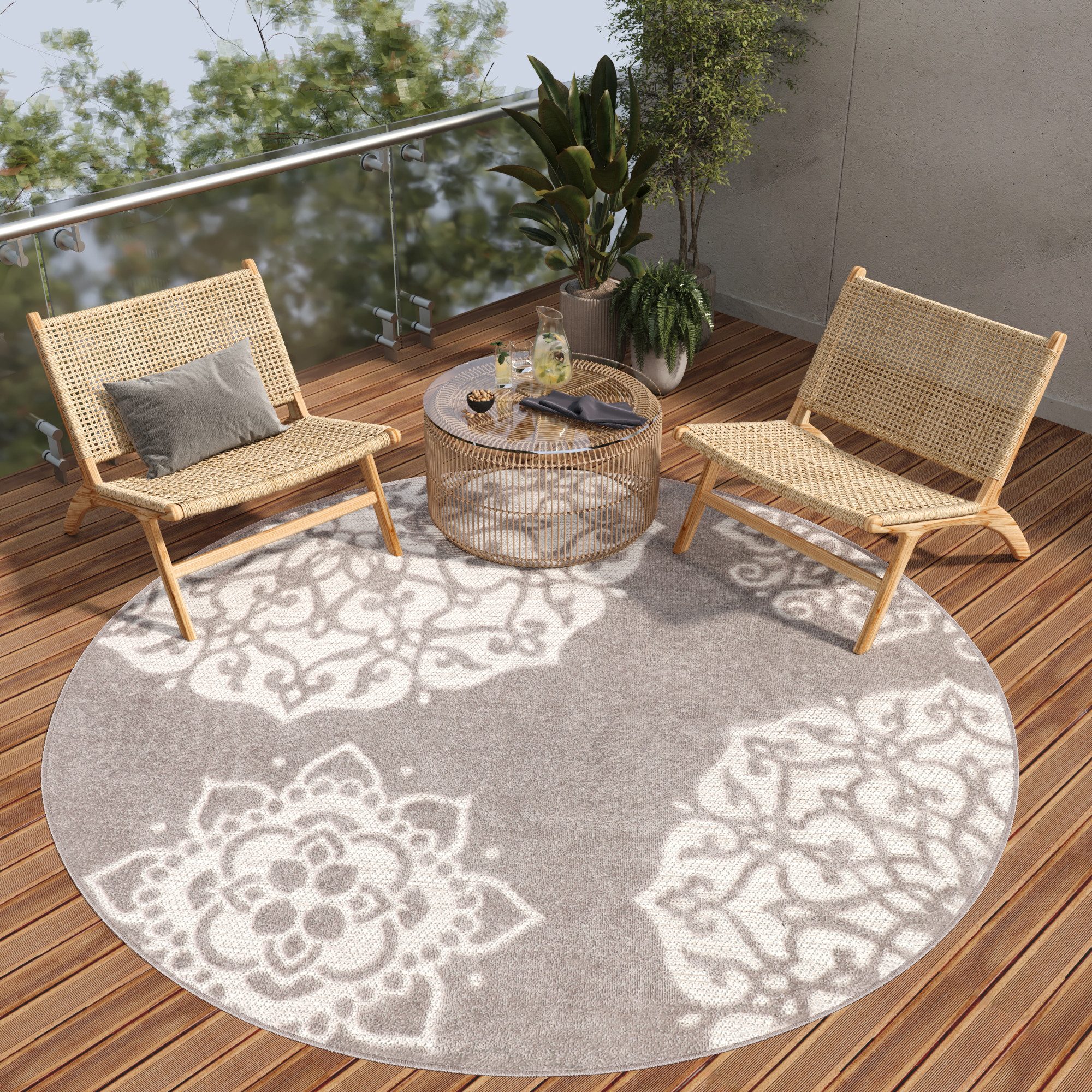 Tapiso Outdoorteppich PATIO, rund, Höhe: 6 günstig online kaufen