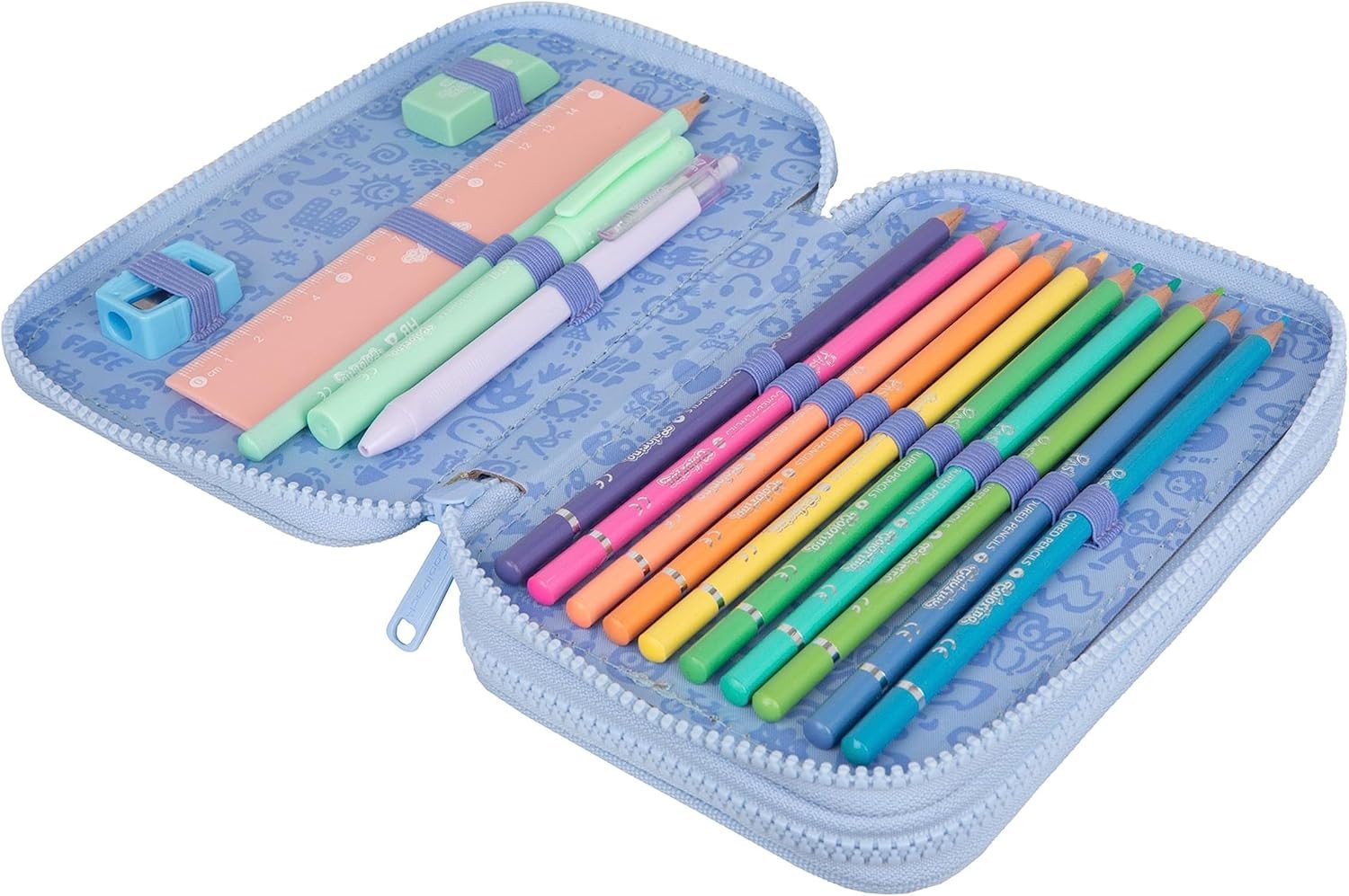 GOLDKIDS Federmäppchen COOLPACK 2-fache Federtasche Federmappe, (34-teilig Schüleretui Stifte und Pinsel, inkl. Aufgabenheft Federbox Etui), Stiftetasche Schlam – Bild 4 von 5
