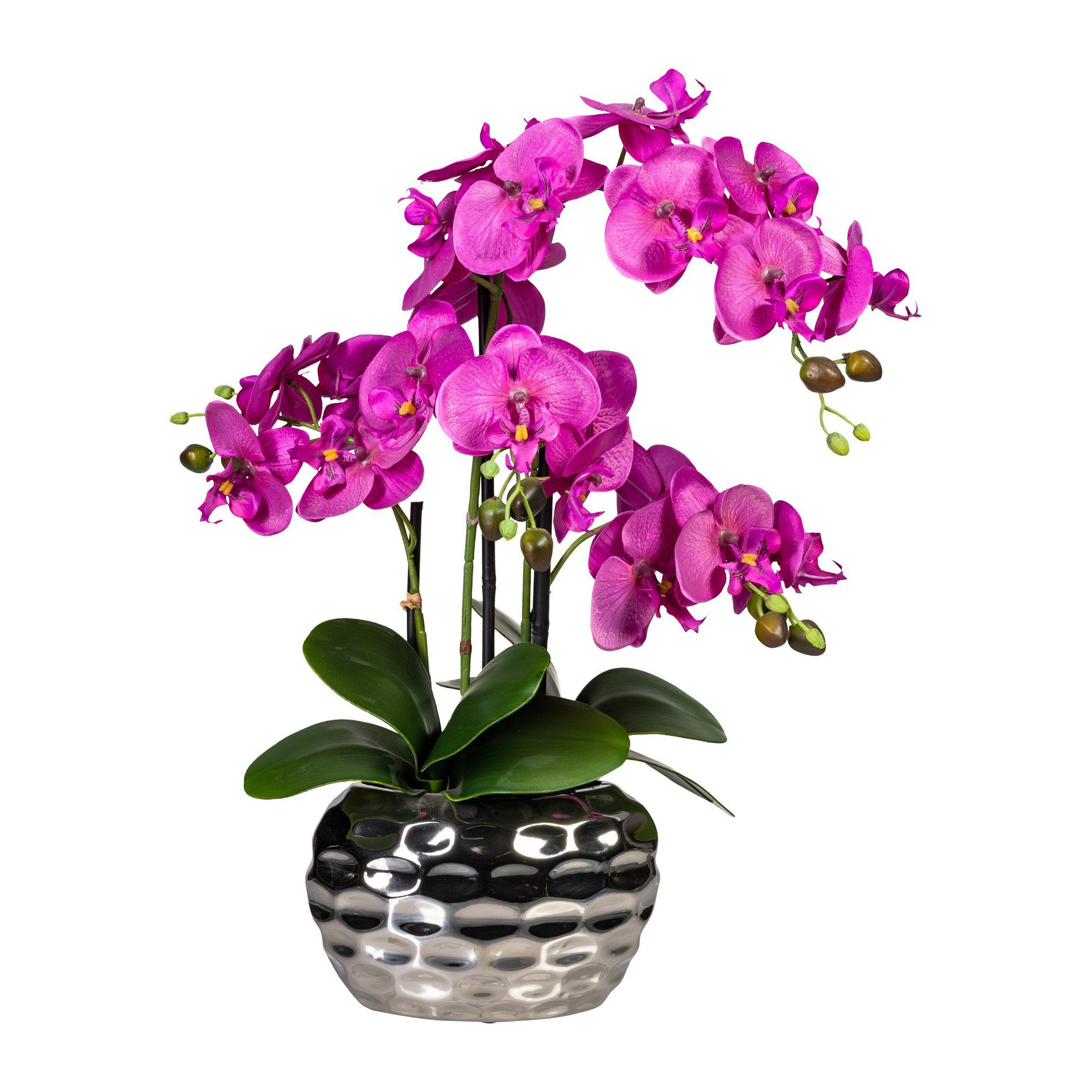 Kunstorchidee Kunstpflanze Orchidee Orchidee, pink 55.00 cm, Creativ Höhe green, Keramiktopf im