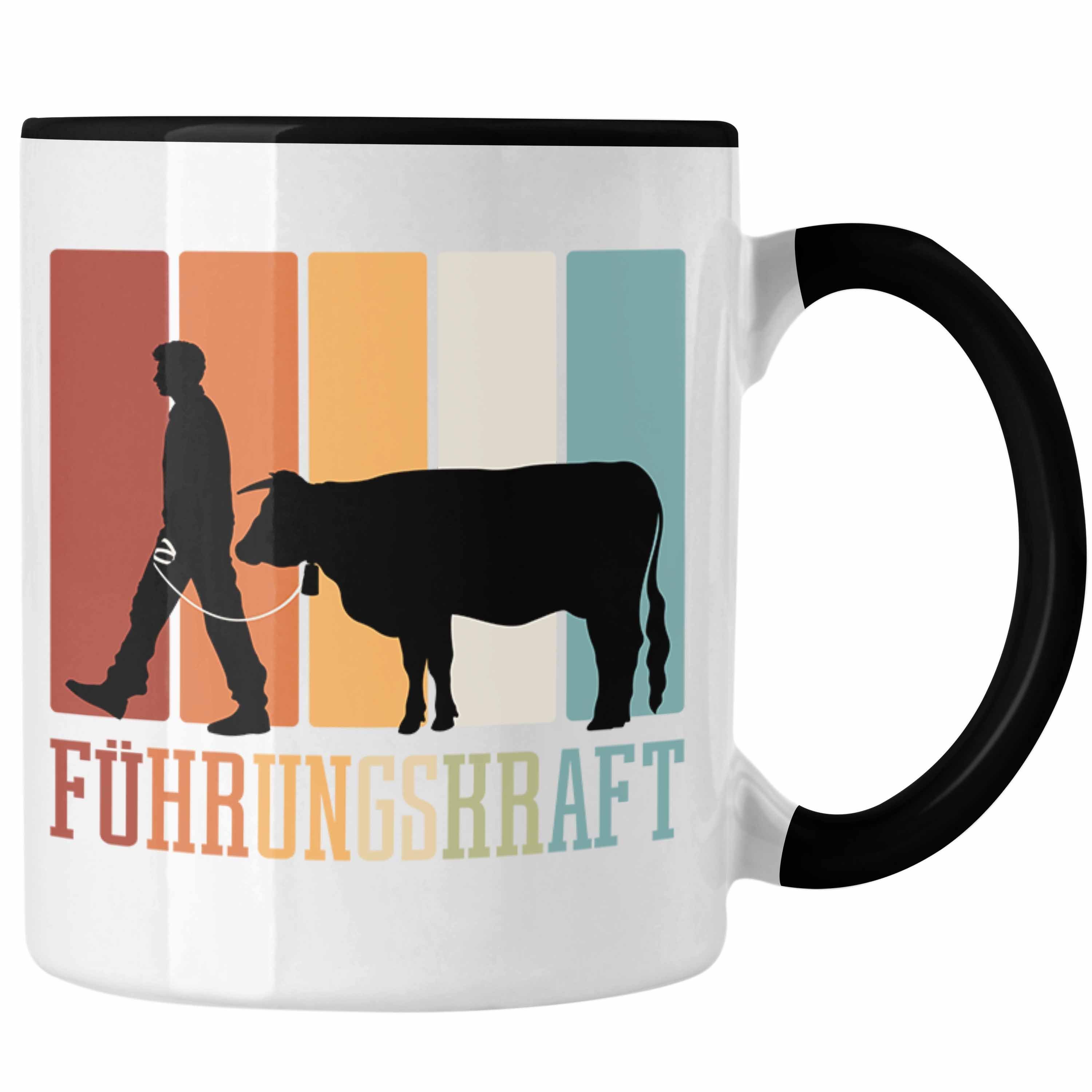 für Trendation Bauern Tasse Führungskraft Bauer Kuh Landwirt Tasse Tasse Kaffee-Becher Schwarz