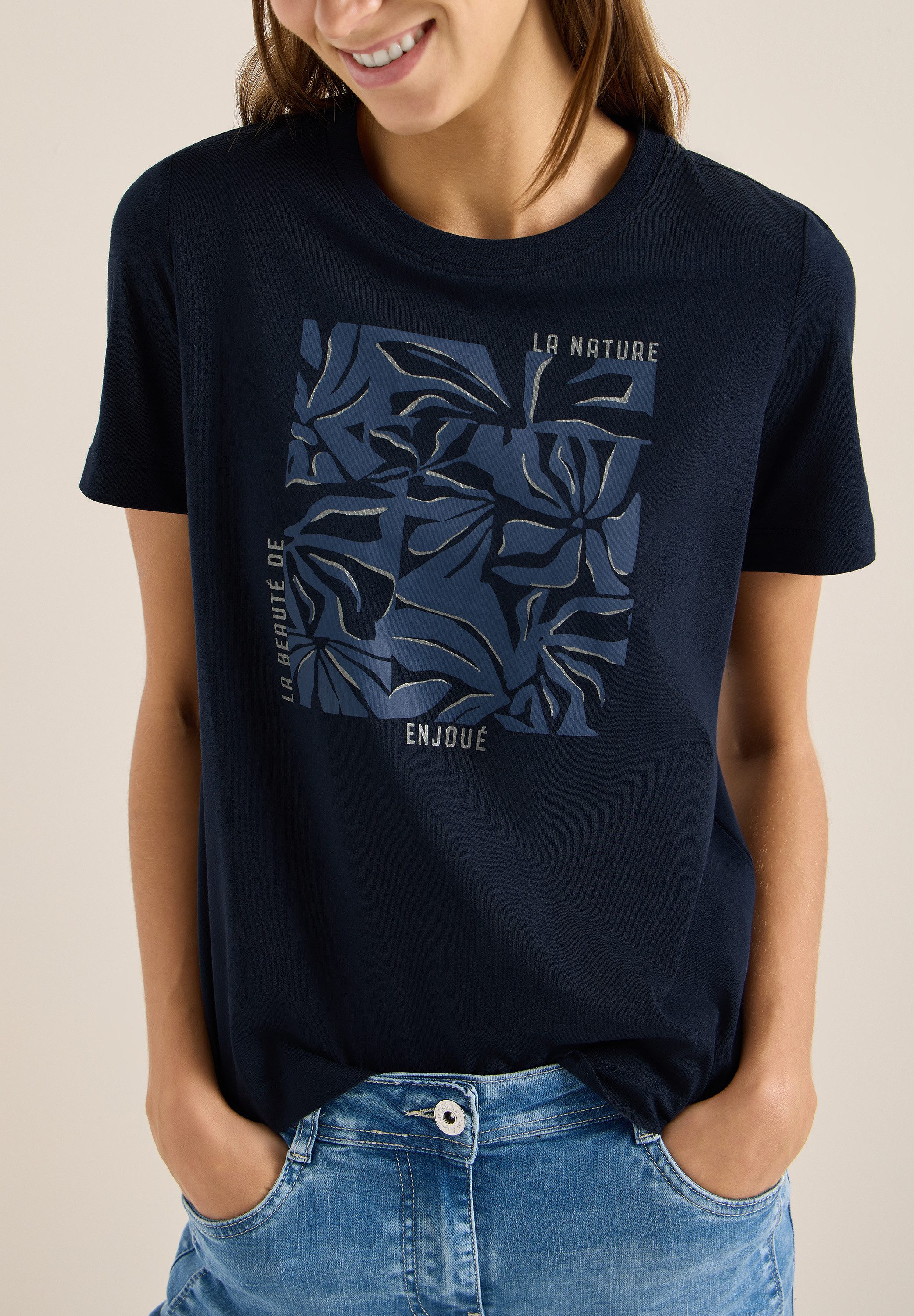 CECIL Kurzarmshirt Sommershirt mit Frontprint
