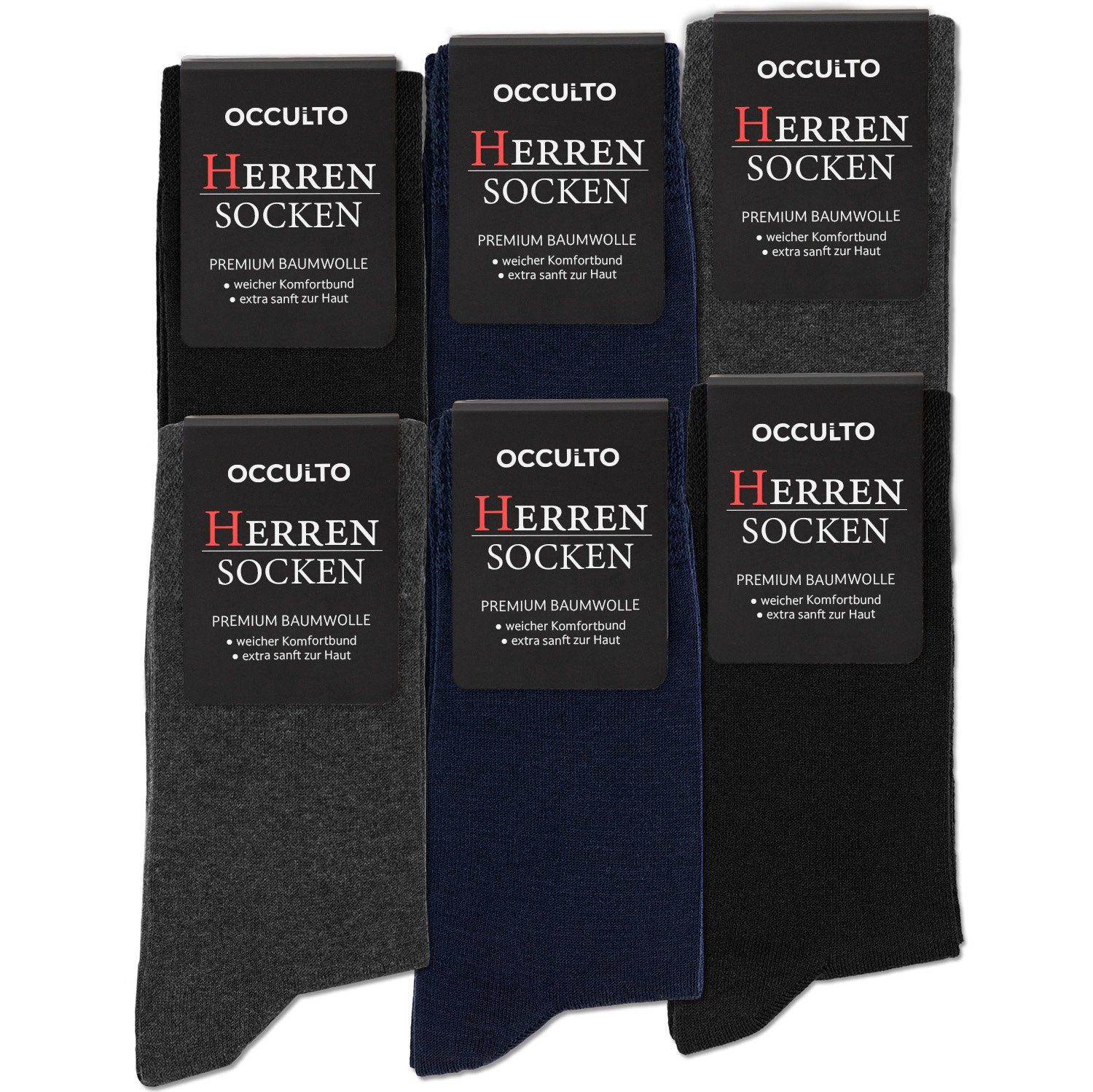 OCCULTO Businesssocken Occulto Herren Socken 6er Pack (Modell: Jordan) (6-Paar) BlueMix