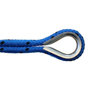 Hummelt® Flechtleine Seil (Polypropylenseil 8mm), Längen (20m), Farben (blau / schwarz)