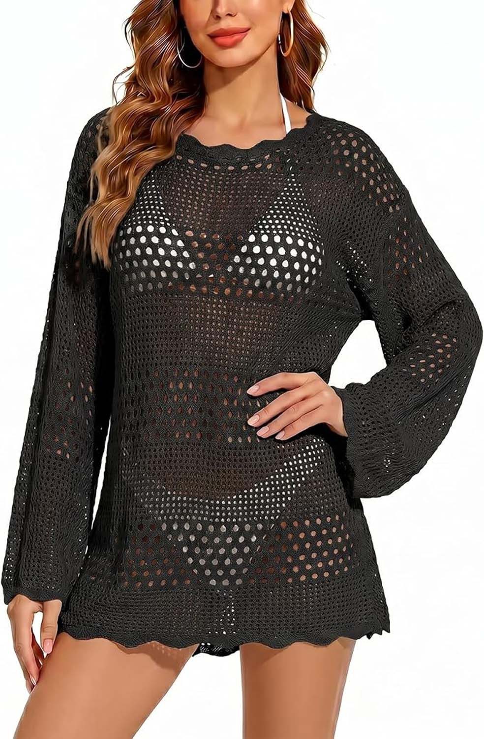 nsihing Strandkleid Damen Strandmode Strandkleider Sommer Gestrickt