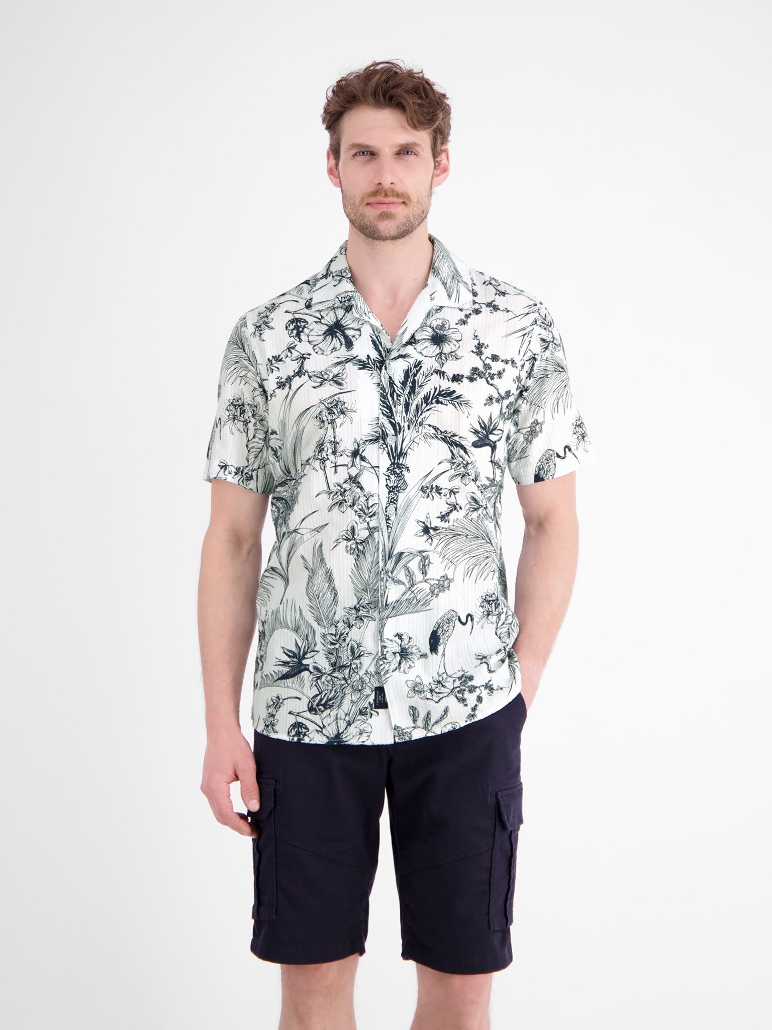 LERROS Hawaiihemd Sommerhemd mit floralem Muster