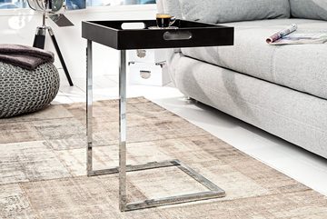 riess-ambiente Beistelltisch CIANO 40cm schwarz / silber, Wohnzimmer · Tablett · Metall · Modern Design · abnehmbare Tischplatte