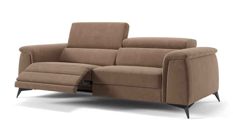 Sofanella 3-Sitzer Sofanella Dreisitzer LIVORNO Stoffsofa Couch hochwertig in Hellbraun