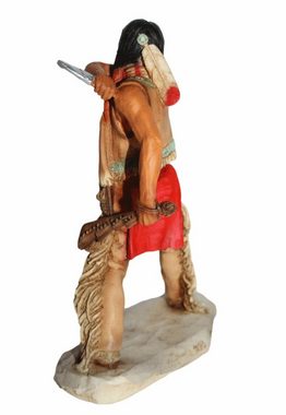 Castagna Dekofigur Native American Figur Gall Kriegshäuptling Pizi Matohinshdar Skulptur 15,5 cm stehend mit Messer