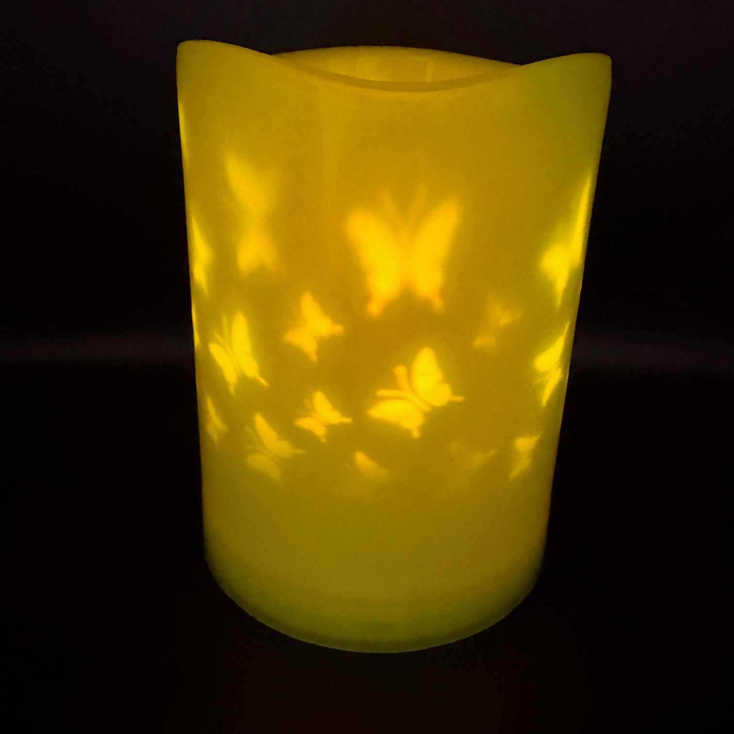 Online-Fuchs LED-Kerze mit rotierenden Schmetterlingen & günstig online kaufen