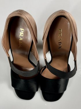 PRADA Prada Iconic Retro Satin Sandals Shoes Slingback Schuhe Peep Open Toe Pumps