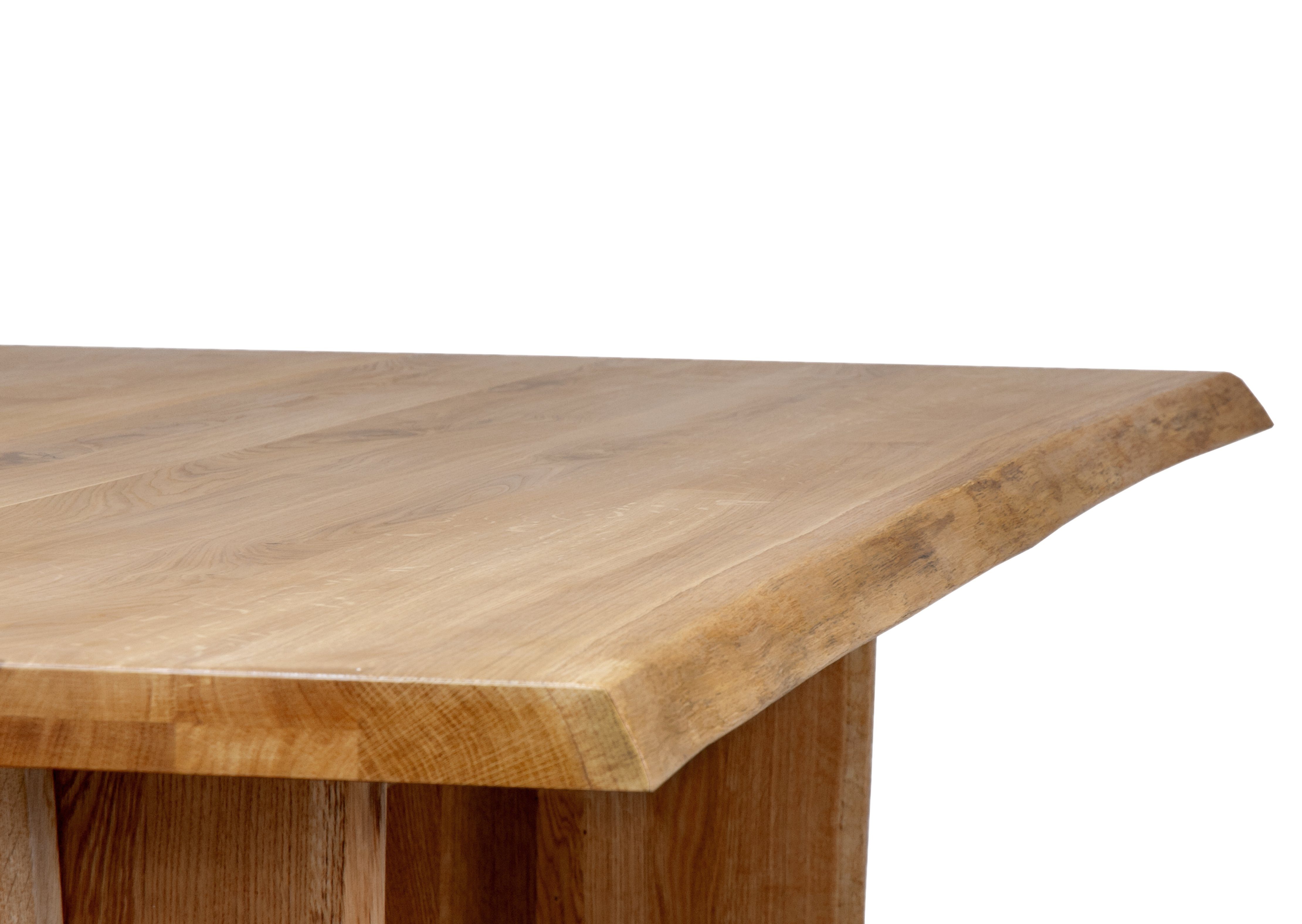 Wildeichenholz, in Baumkantentisch aufgedoppelte naturfarben, Platte (2 Julian, Junado® 40mm massives
