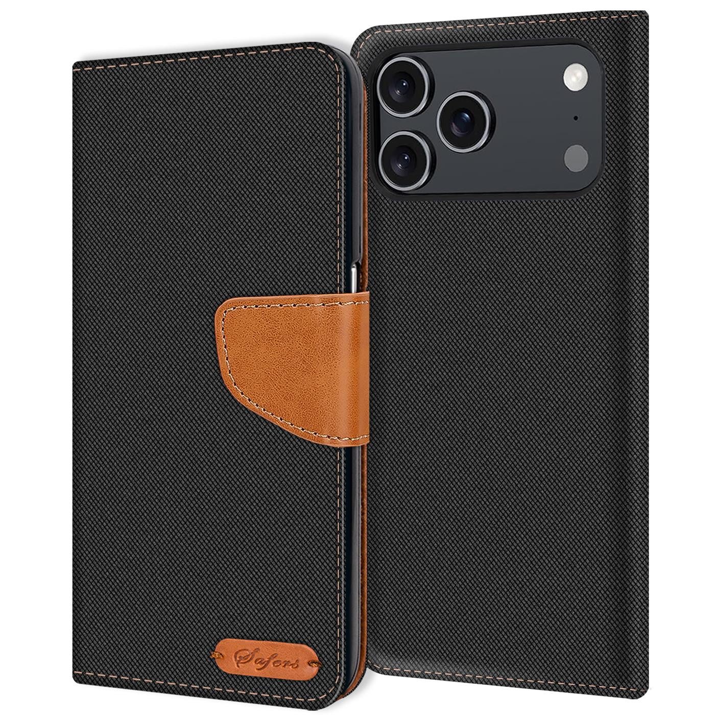 CoolGadget Handyhülle Denim Schutzhülle Flip Case für Apple iPhone 17 Pro 6,3 Zoll, Book Cover Handy Tasche Hülle für iPhone 17 Pro Klapphülle