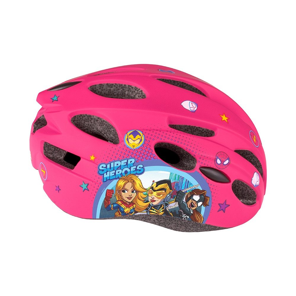 Seven Polska Kinderfahrradhelm "Avengers-Girls", Pink, M: 52-56cm, In-Mold-Tec, ab ca. 6 Jahre