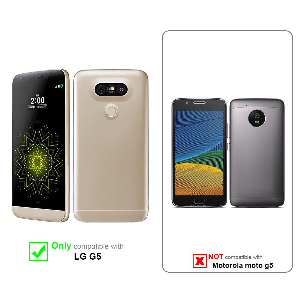 Cadorabo Handyhülle für LG G5 Hülle LG G5, Schutzhülle Hülle mit Standfunktion, Magnetverschluss und Kartenfach