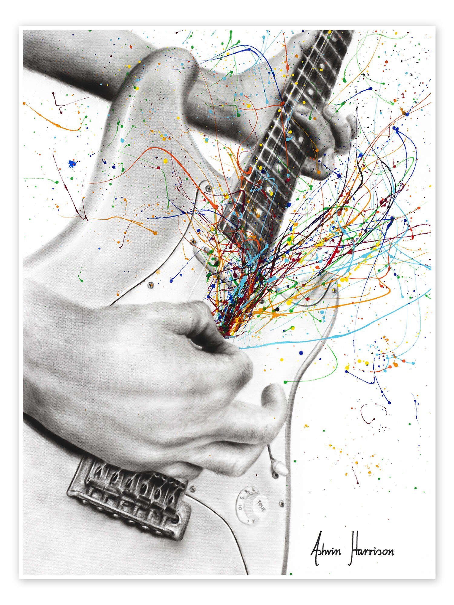 Posterlounge Poster Ashvin Harrison, Gitarrensolo, Wohnzimmer Modern Illustration
