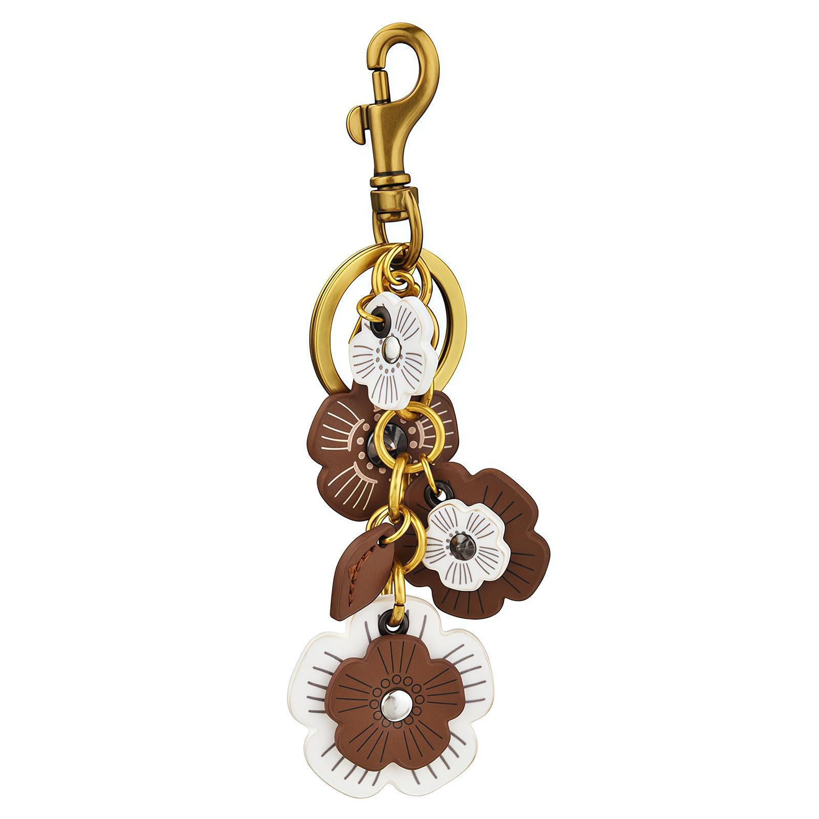 FOUORTUNATE-BEE Schlüsselanhänger Leder Blumen Schlüsselanhänger Blumen Taschenanhänger Damen (Handtaschen Anhänger Bag Retro Ästhetik für Damen Herren, Handtasche Geldbörse Auto Handy)