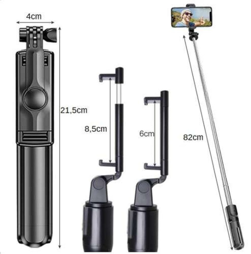 IZOXIS Selfie-Stick Fotostativ Fotostick Fernbedienung, 360° drehbarer Halter für Smartphones im Hoch- oder Querformat