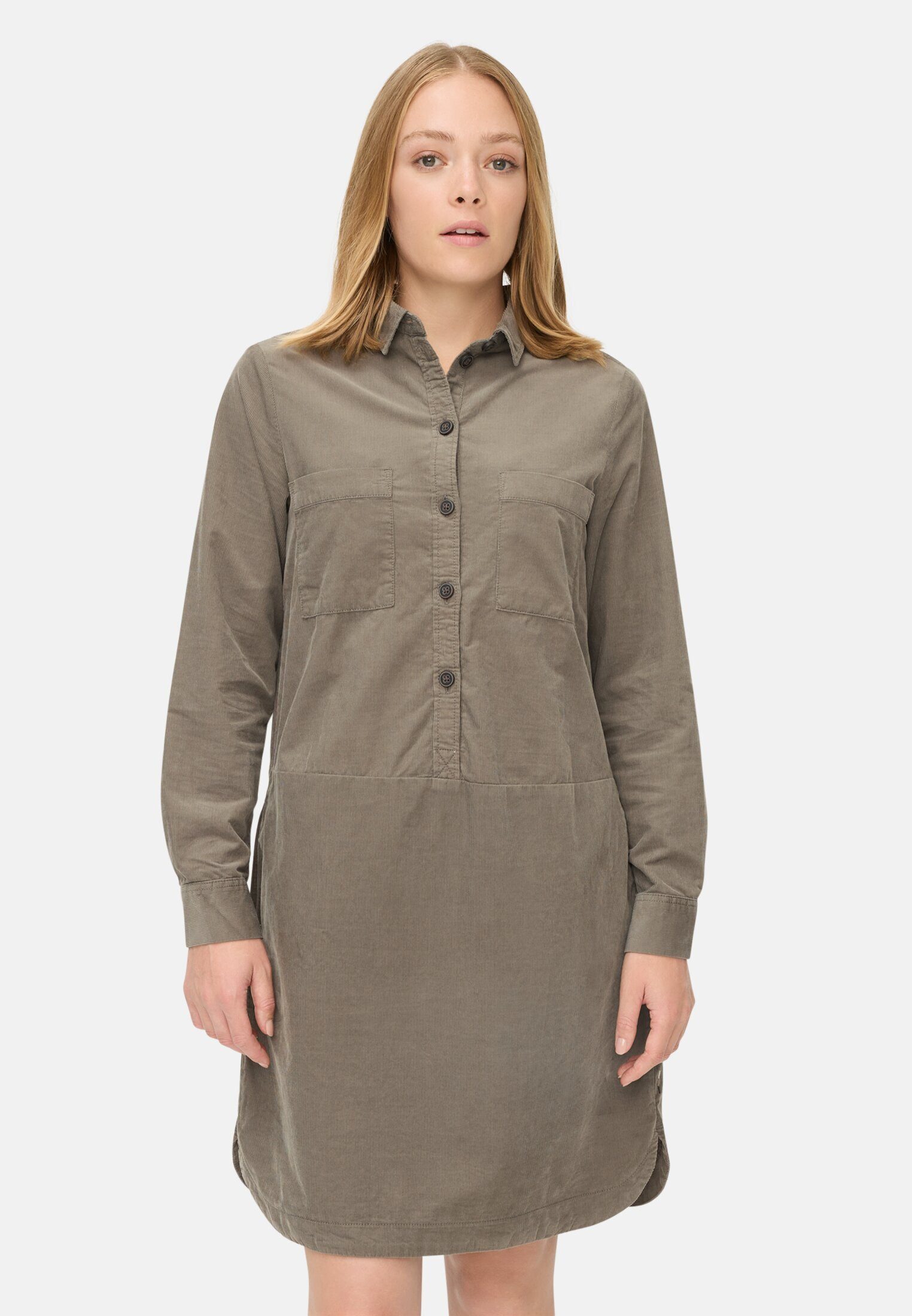 camel active Blusenkleid aus reiner Baumwolle Langarm Hemdblusenkragen (1-tlg)