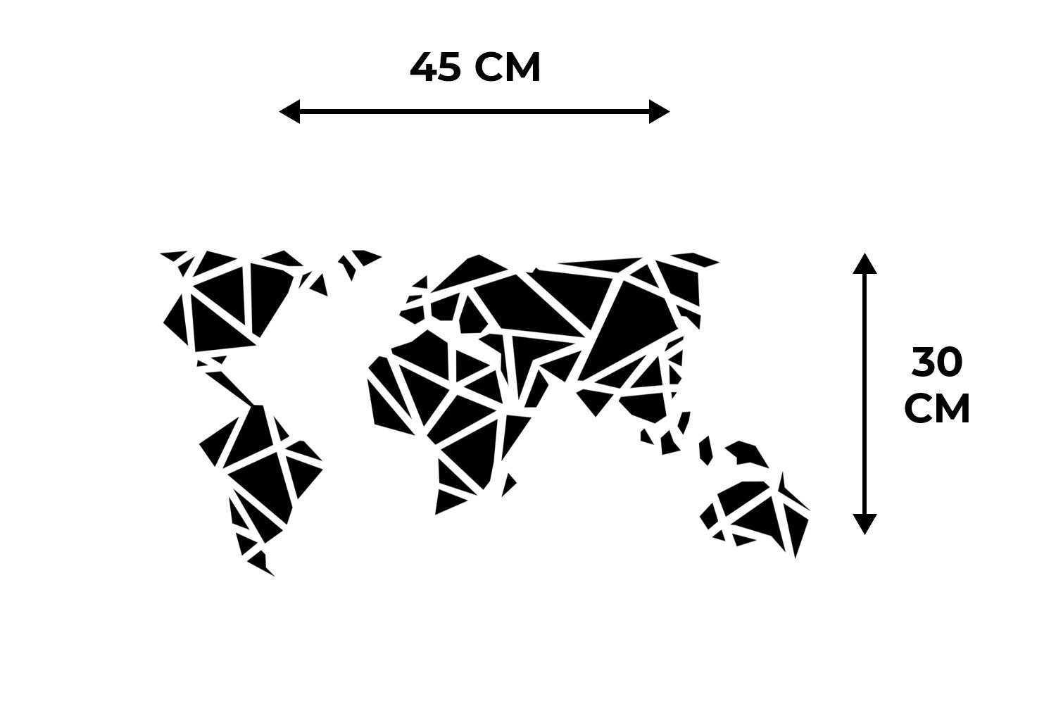 MuchoWow, Weltkarte Schwarz - Platzset, Platzset, - Platzmatte, - Geometrische Schmutzabweisend Platzdecken, Formen Weiß, Tischmatten, (6-St),