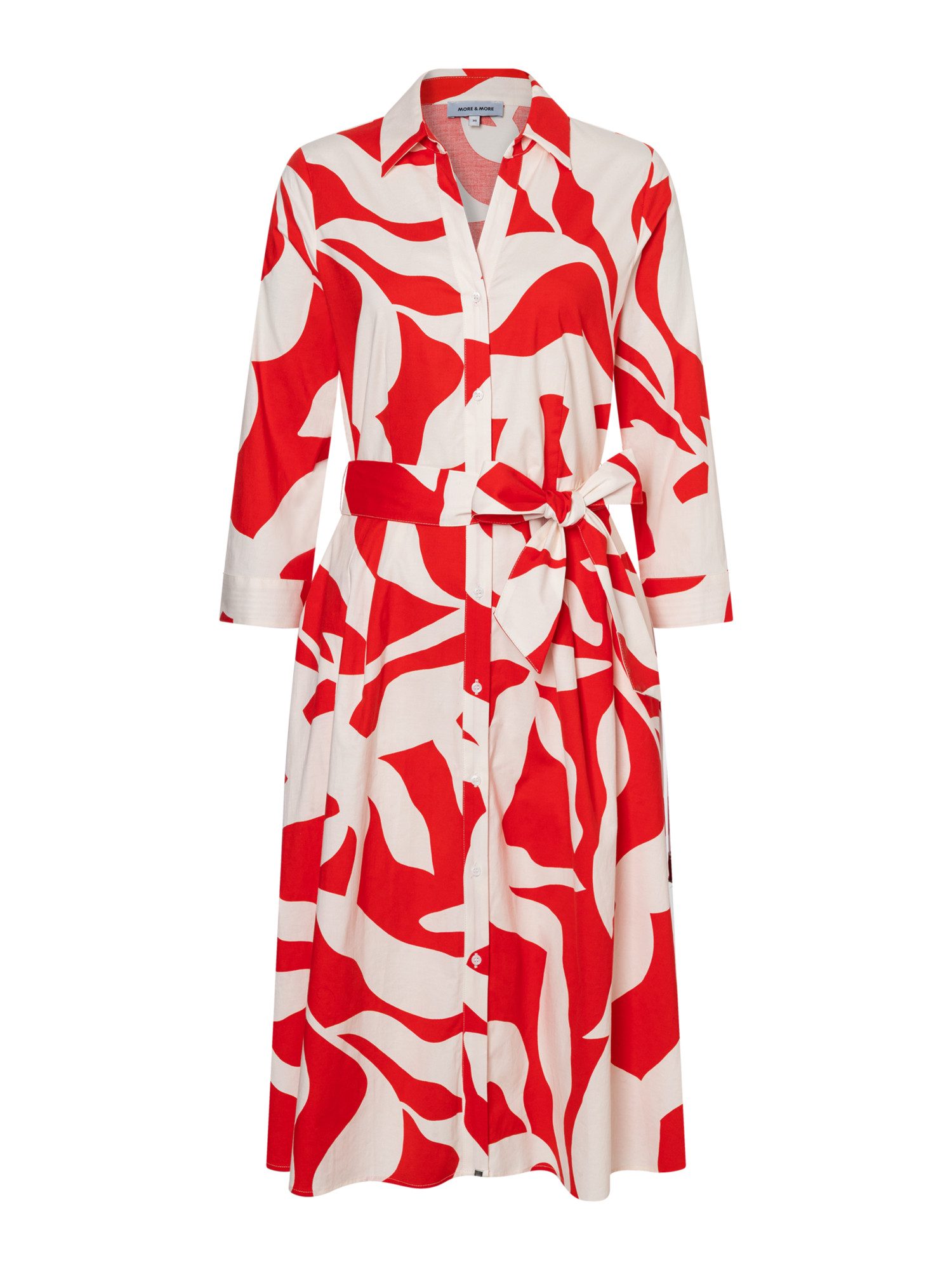 MORE&MORE Blusenkleid leicht ausgestelltes 3/4 Arm-Kleid, Print günstig online kaufen
