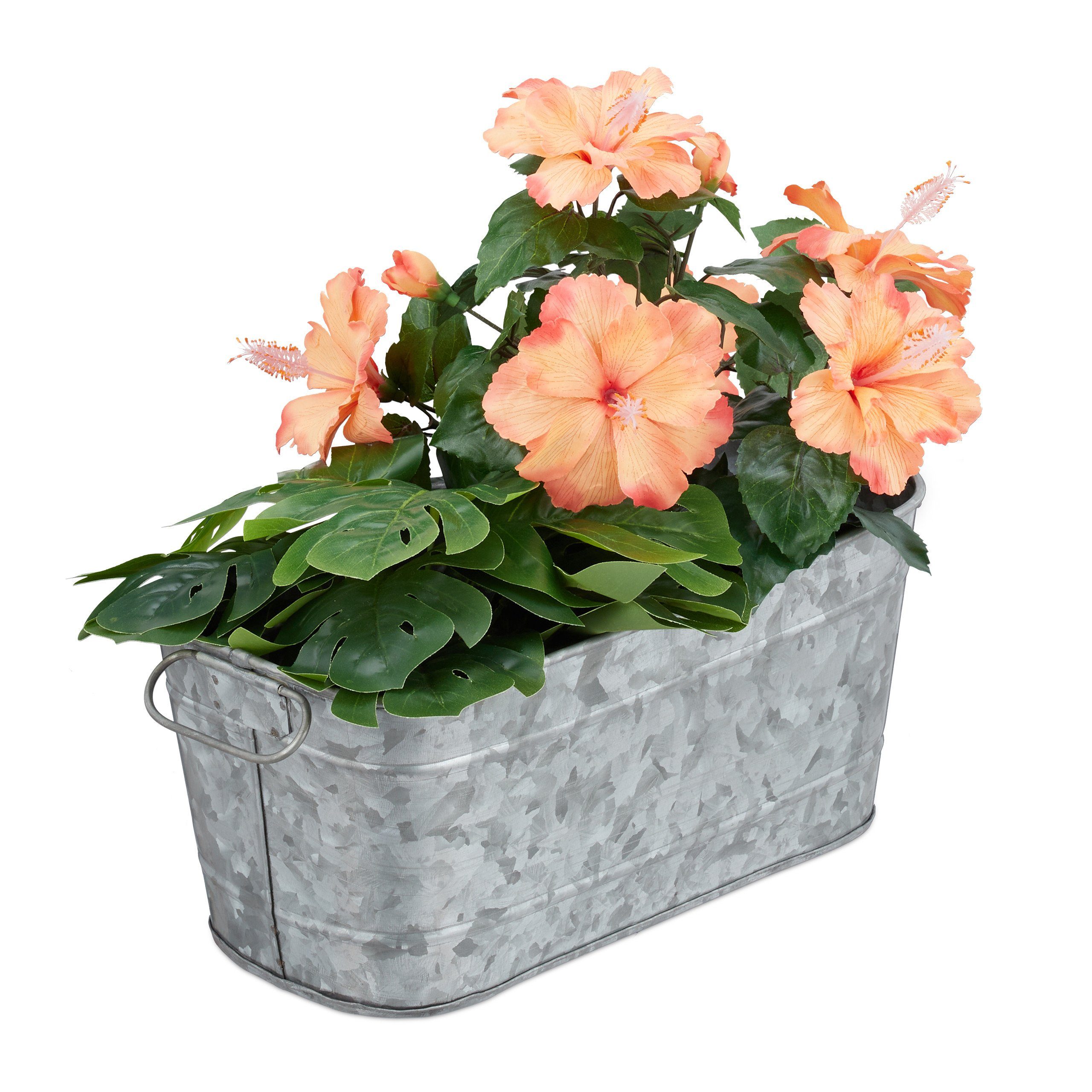 relaxdays Blumenkasten Blumenkasten Metall, Zink