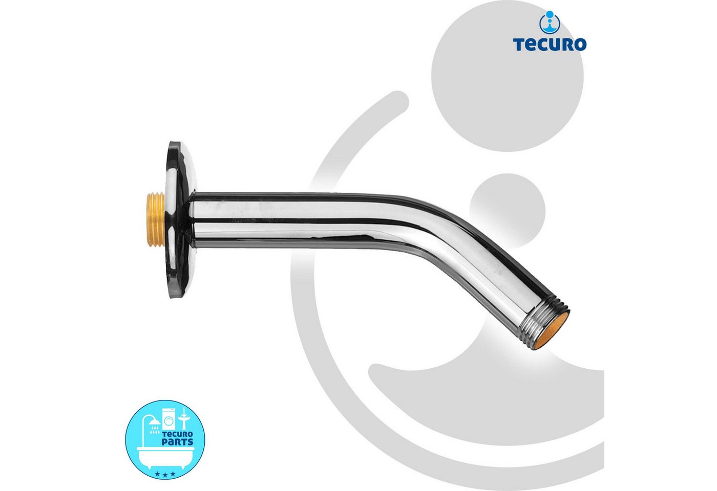 Thumbnail - tecuro Duschbrause Universal 45° Brausearm Ø 20 mm für Kopfbrausen Länge 150 mm