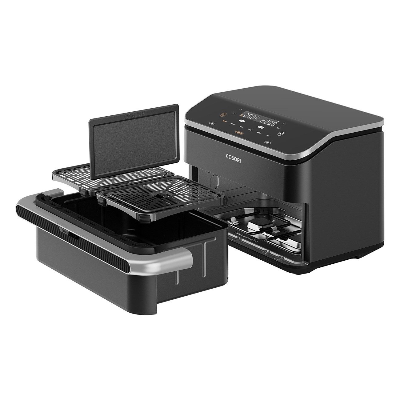 Cosori Fritteuse, 2800 W, 2 x 5 l, 35–240 °C, App-Steuerung, spülmaschinengeeignete Körbe