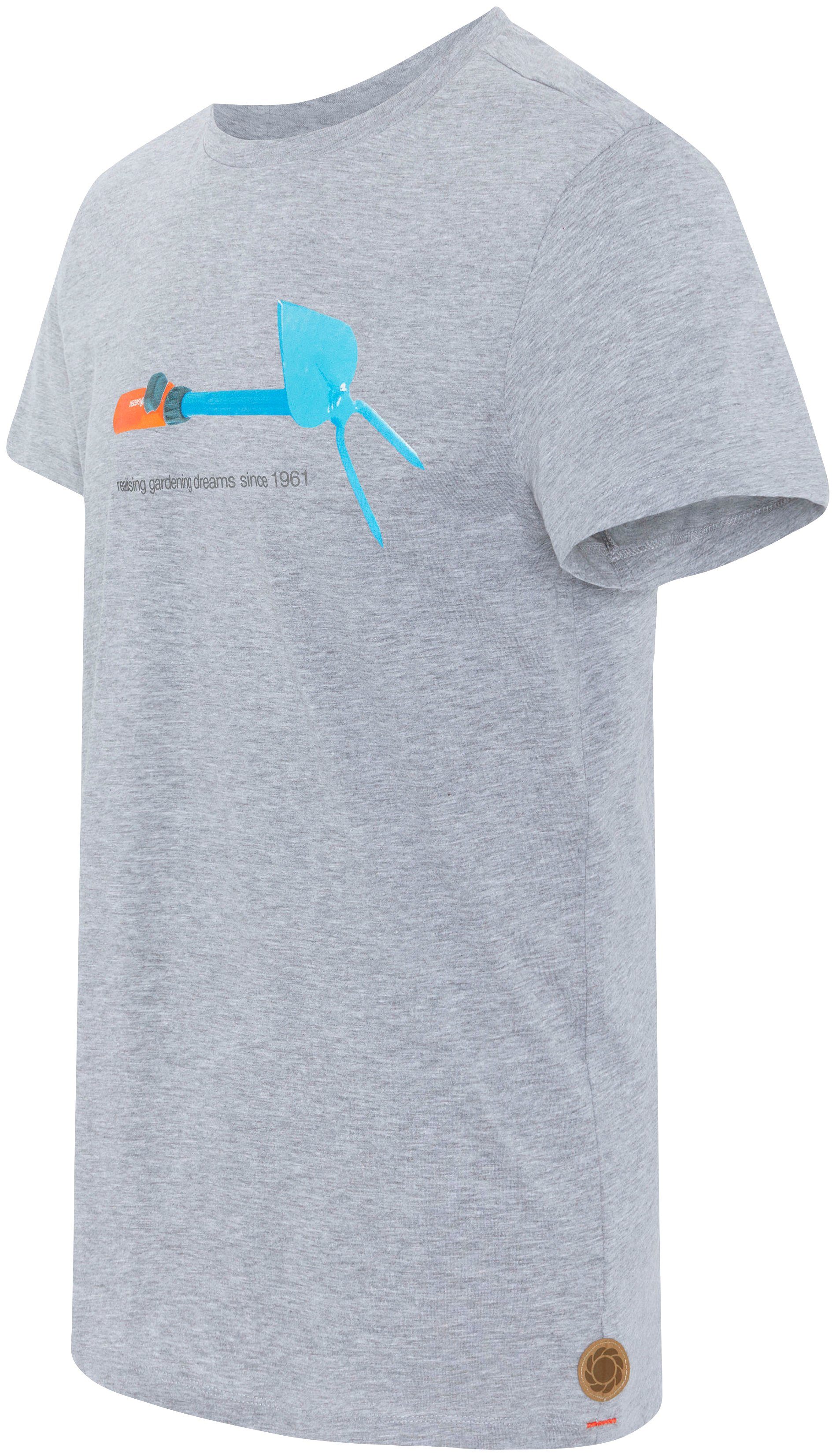 Melange GARDENA Aufdruck T-Shirt mit Grey Light