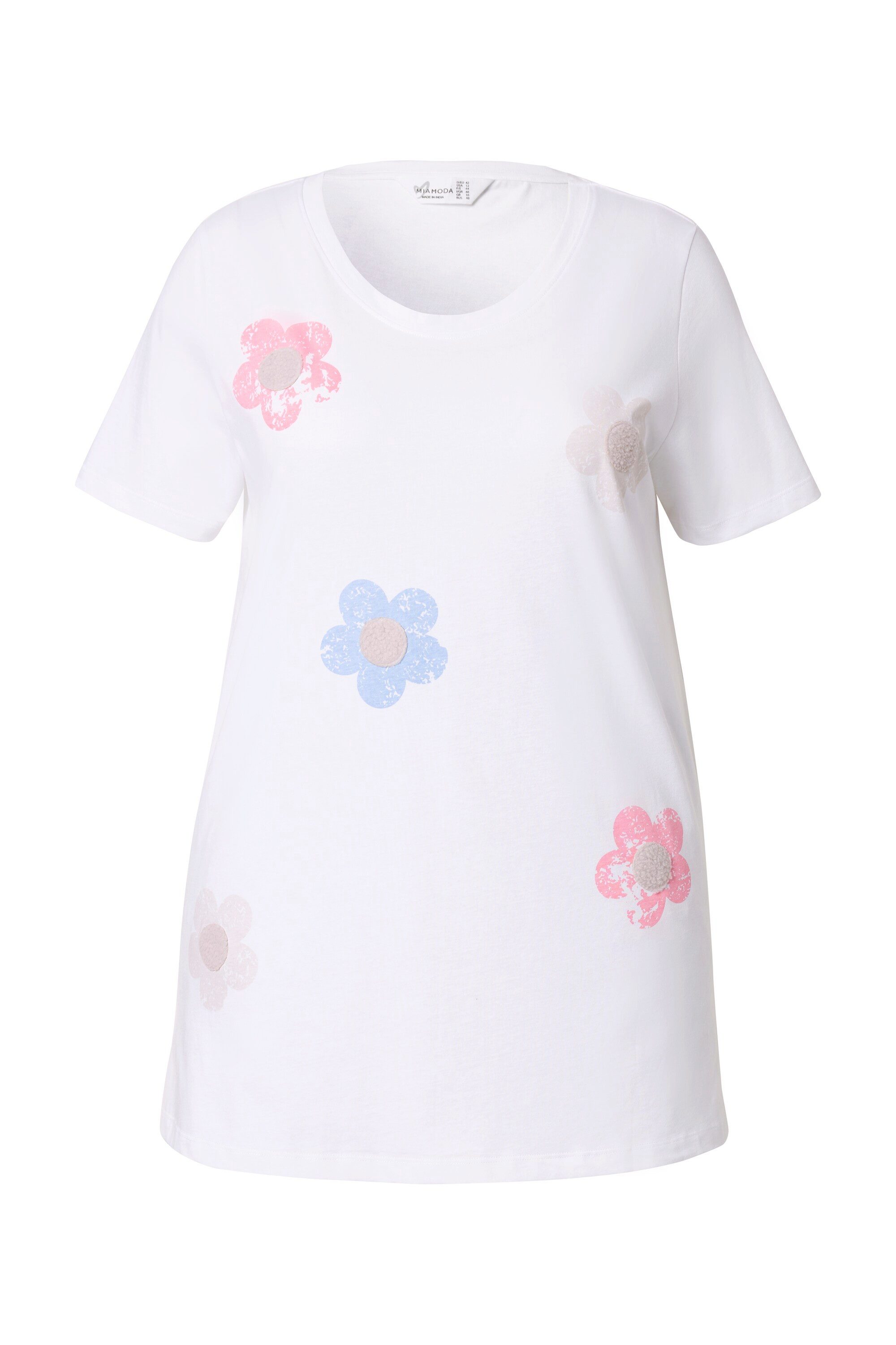 MIAMODA T-Shirt T-Shirt A-Linie 3D-Blüten mit günstig online kaufen