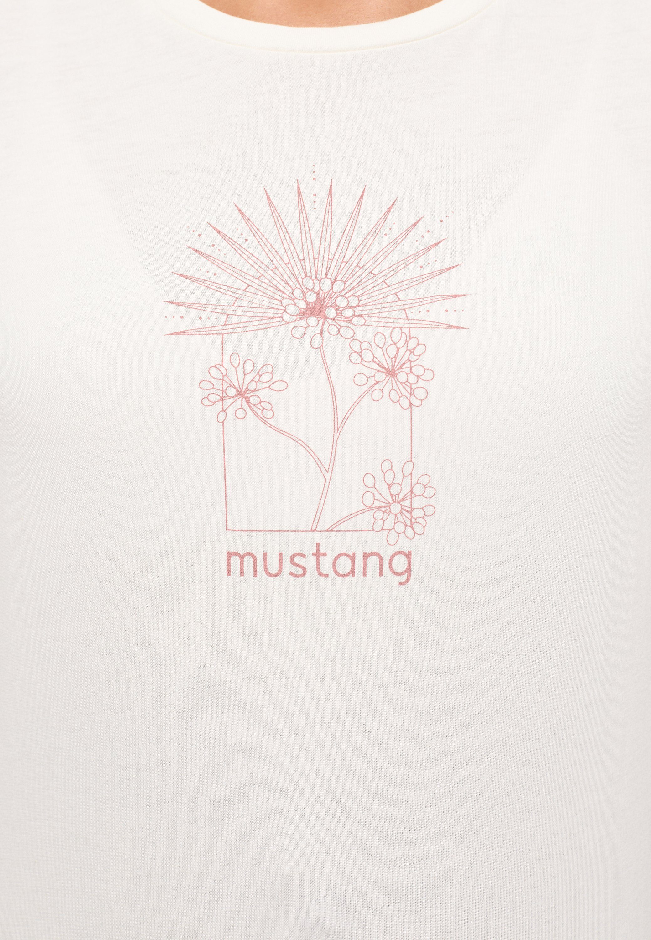 Mustang T-Shirt Kurzarmshirt Print offwhite Style C Alexia MUSTANG
