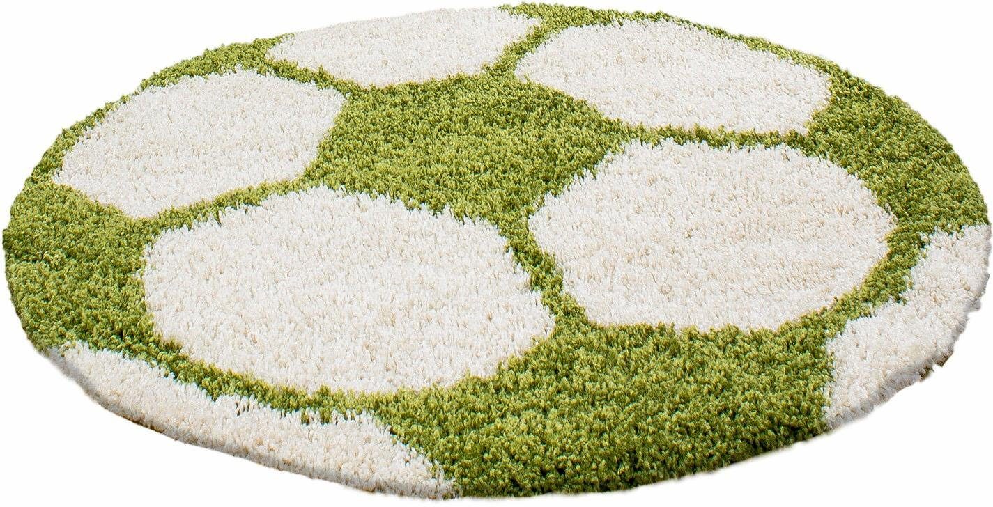 Ayyildiz Teppiche Kinderteppich Fun 6001, rund, Höhe: 30 mm, robuster Kurzflor, Fussball, Kinderzimmer