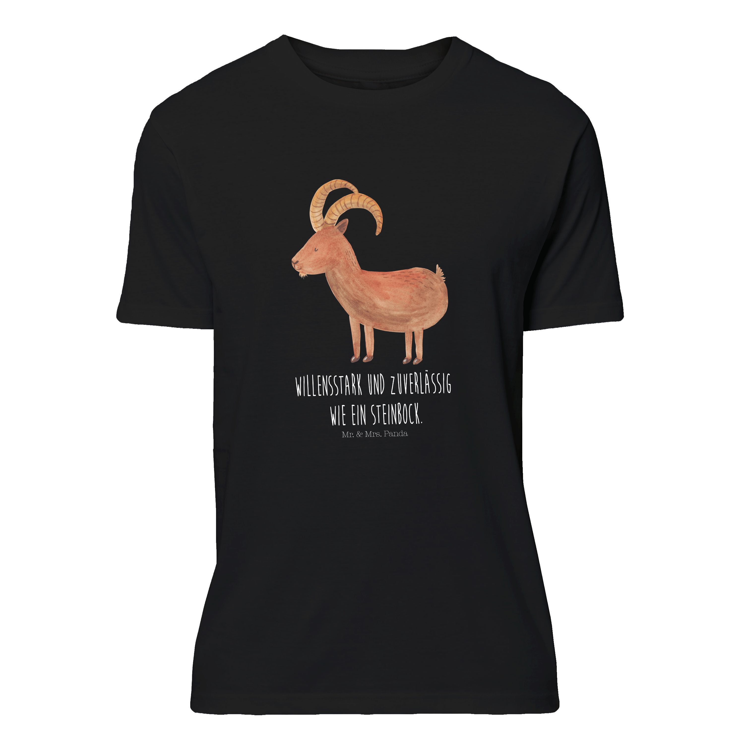 Mr. & Mrs. Panda TShirt Sternzeichen Steinbock Schwarz Geschenk
